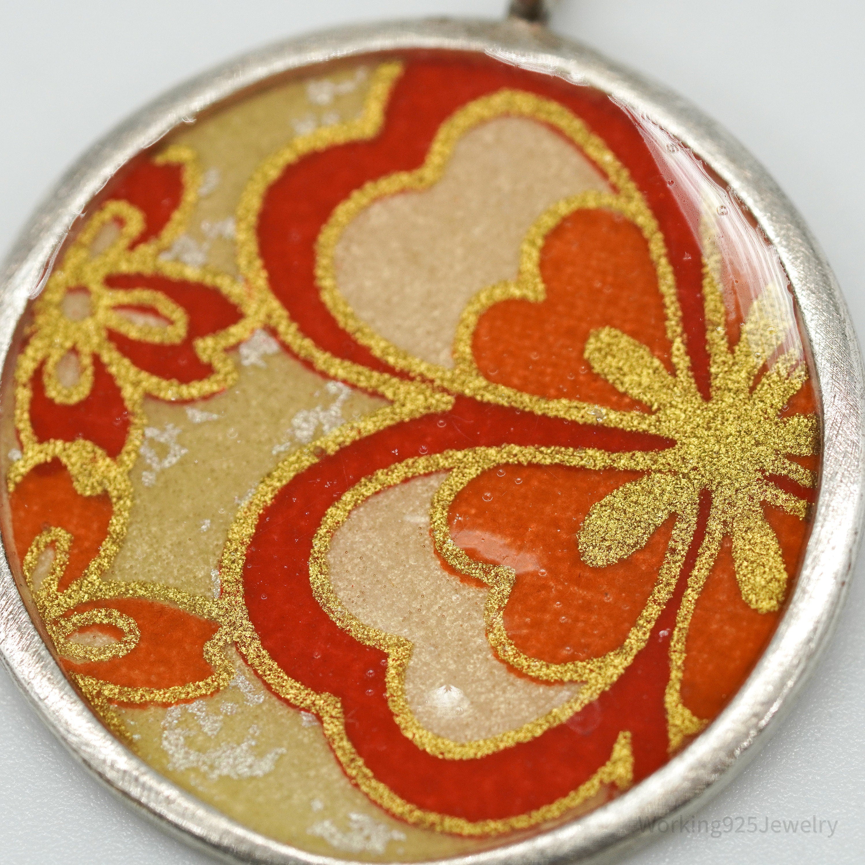 Vintage Designer S. Fleming Flowers Sterling Silver Necklace Pendant