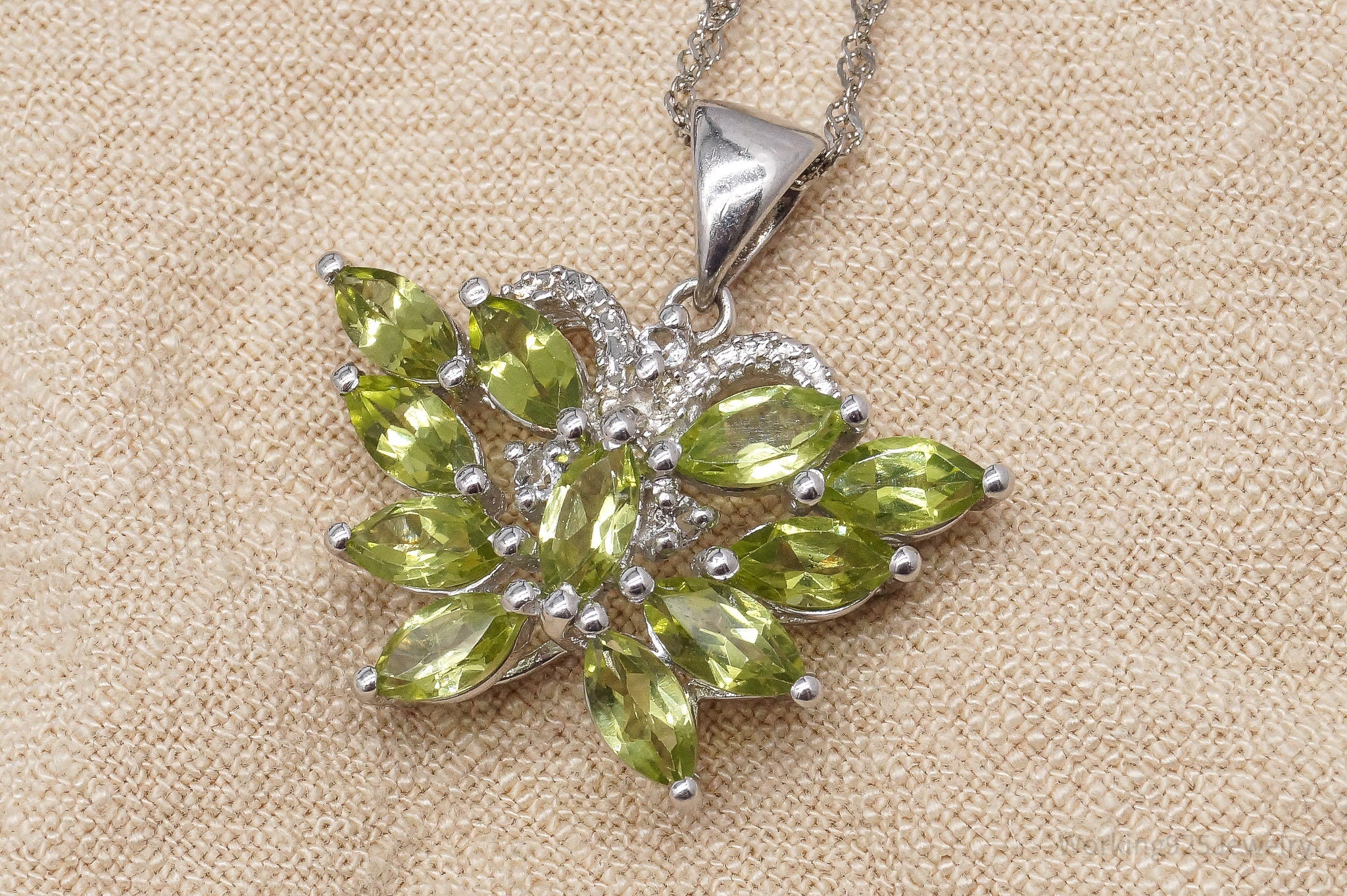 JTV's TGGC Peridot & White Topaz Butterfly Sterling Silver Necklace - 20"