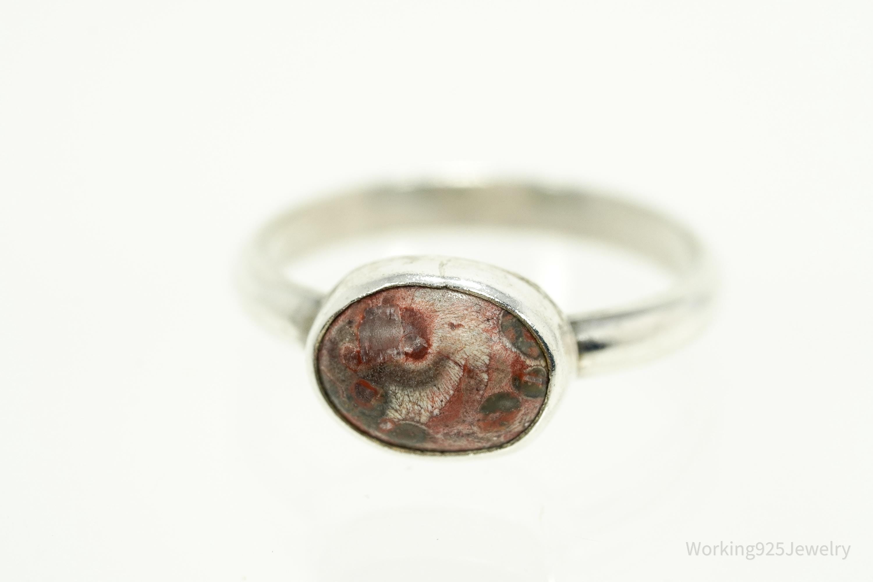 Vintage Birds Eye Jasper Silver Ring - Size 5.5