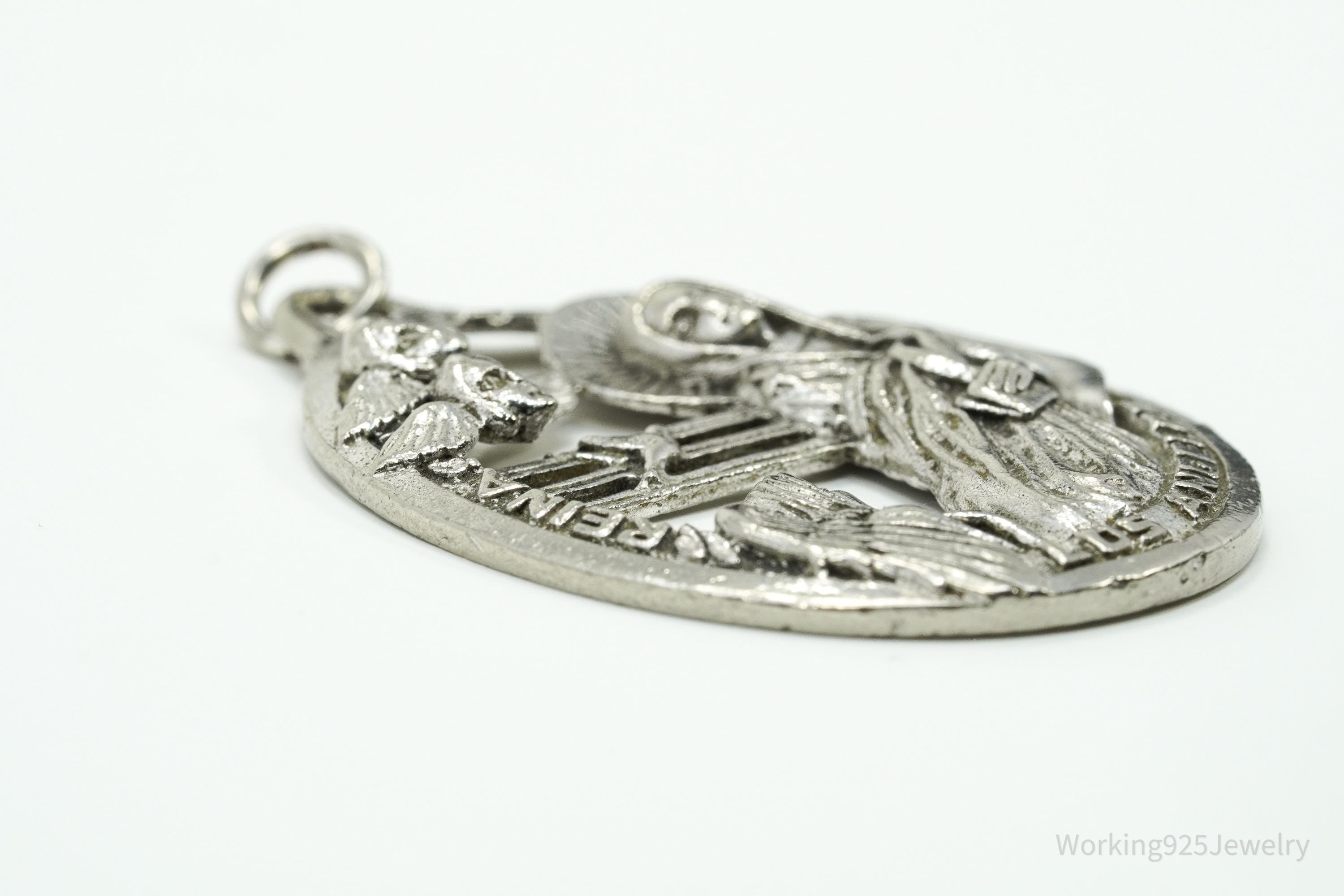 Large Antique Weston Mary Sterling Silver Pendant Charm