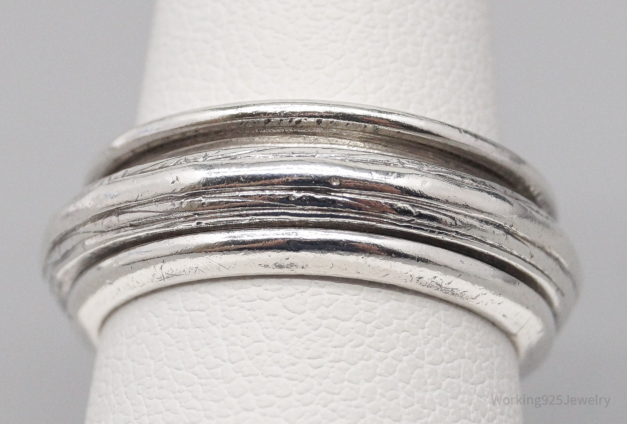 Vintage Sterling Silver Spinner Band Ring - Size 7.5