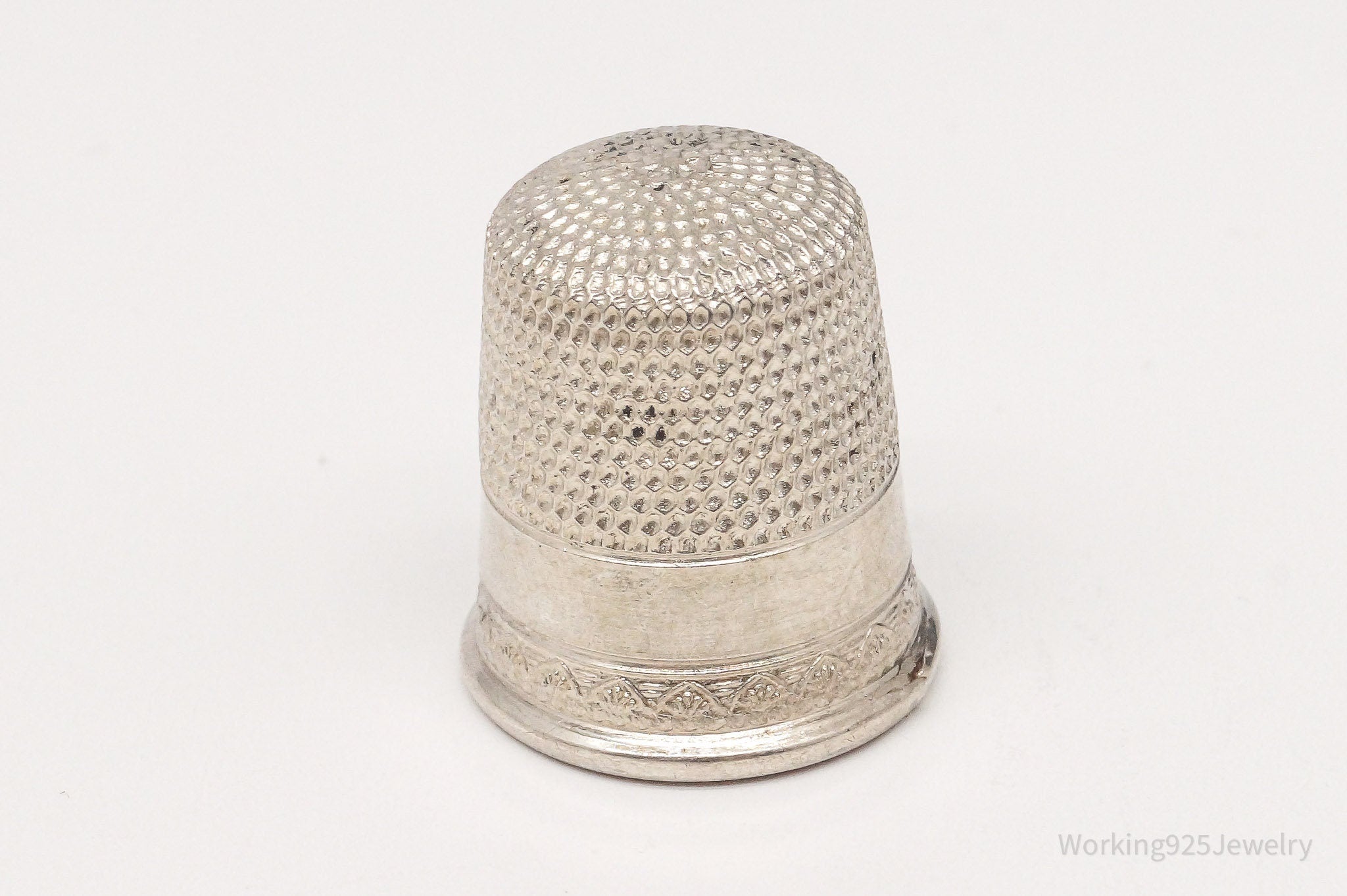 Antique Simons Bros & Co Sterling Silver Thimble Size 9