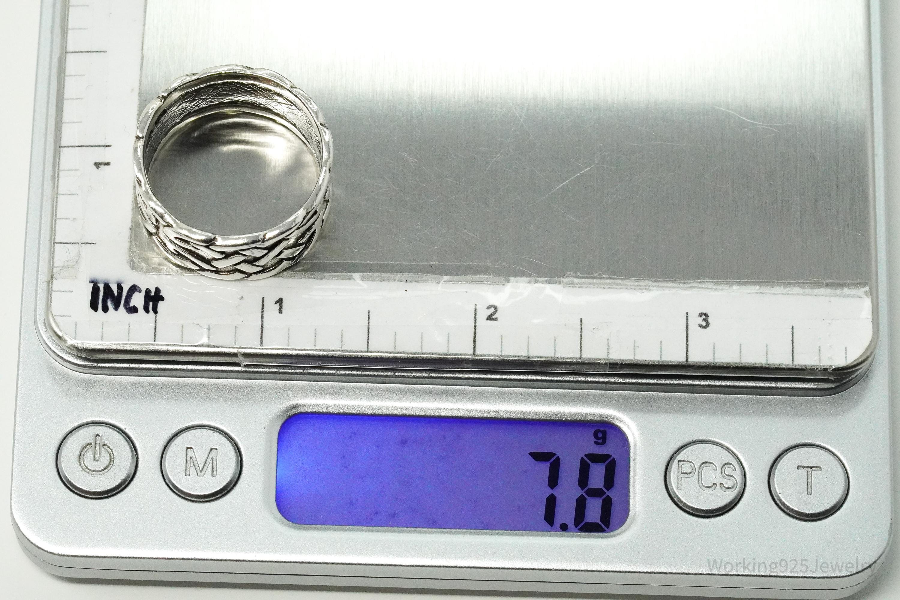 Vintage Celtic Knots Sterling Silver Band Ring - Size 11.5