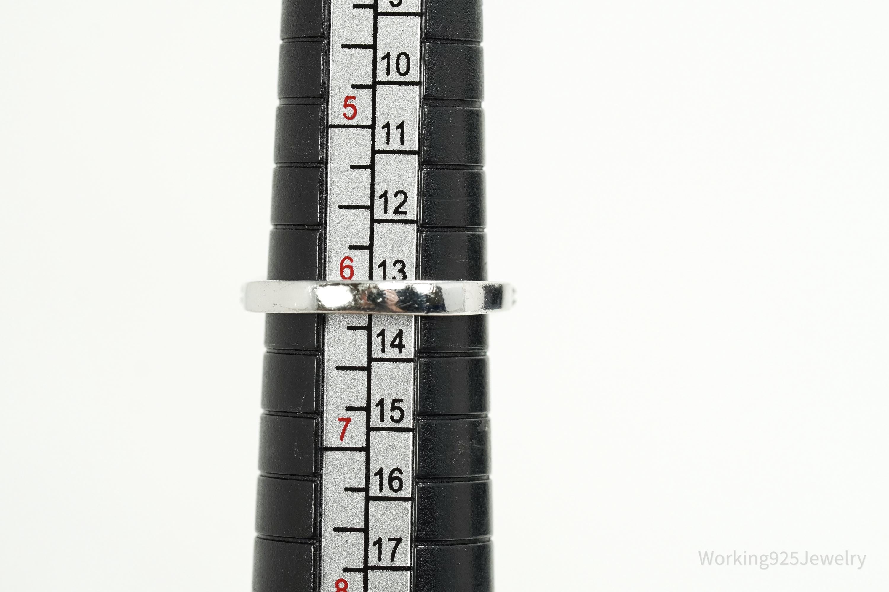 Vintage JCM Cubic Zirconia Sterling Silver Ring - Size 6