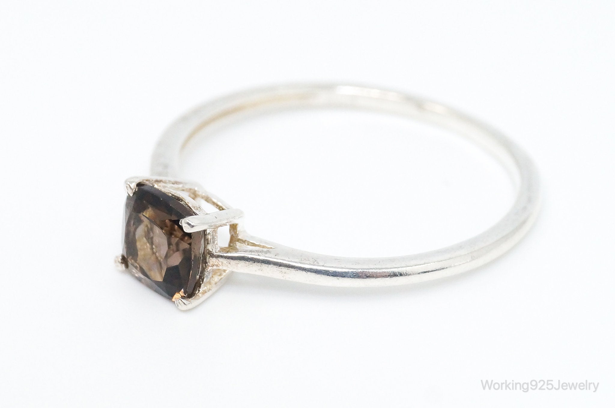 Vintage Smoky Topaz Sterling Silver Ring SZ 10