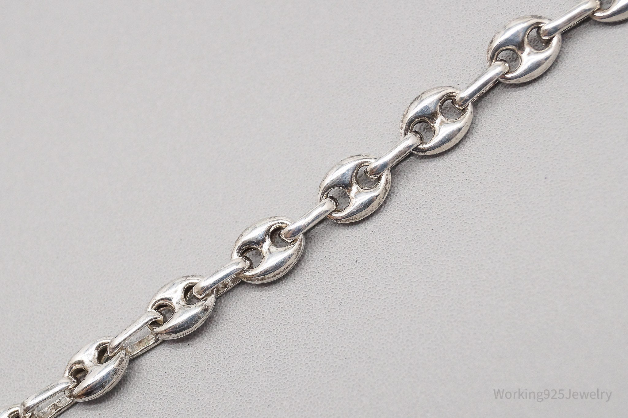 Vintage Prochain Puffy Mariner Anchor Link Sterling Silver Bracelet