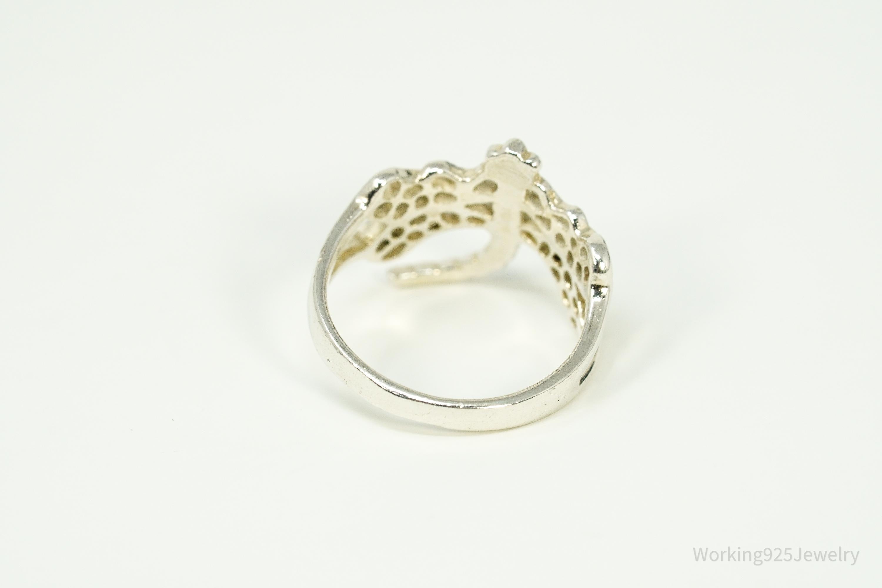 Vintage Dragonfly Sterling Silver Ring - Size 8