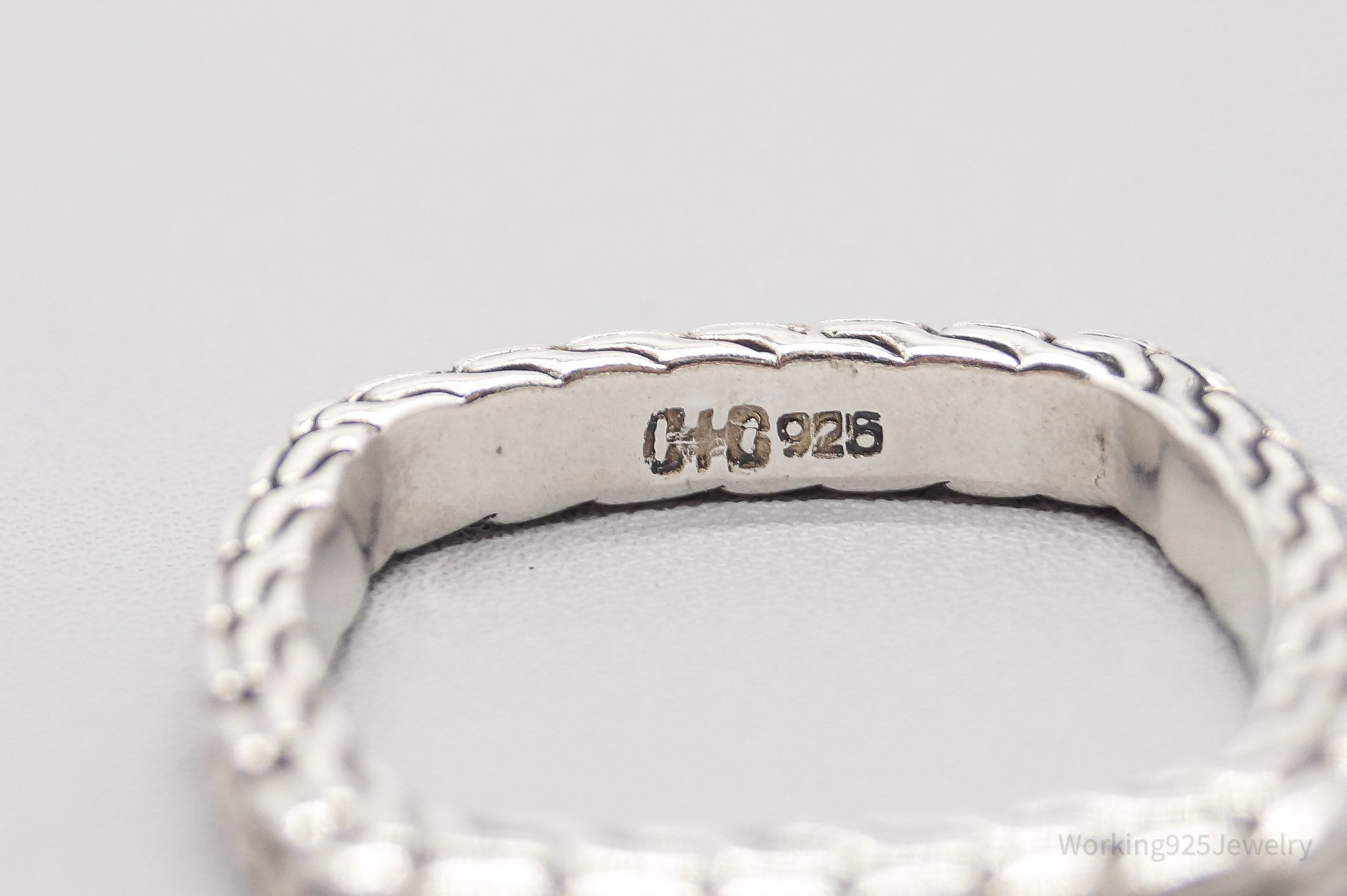 Vintage Dragon Snake Weave Style Byzantine Sterling Silver Band Ring - Size 11.5