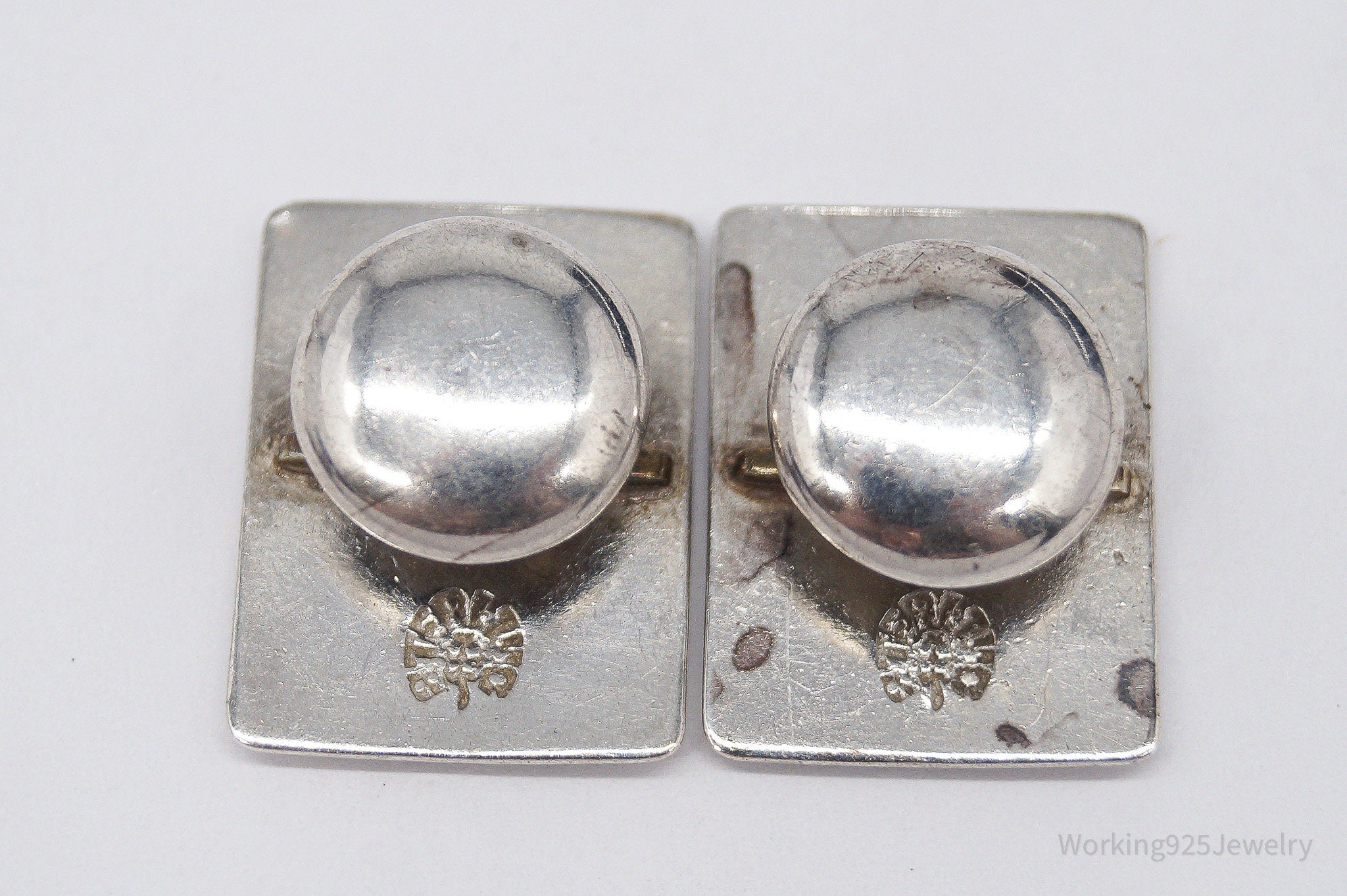 Antique Victorian Era 1800s Woman Sterling Silver Cufflinks