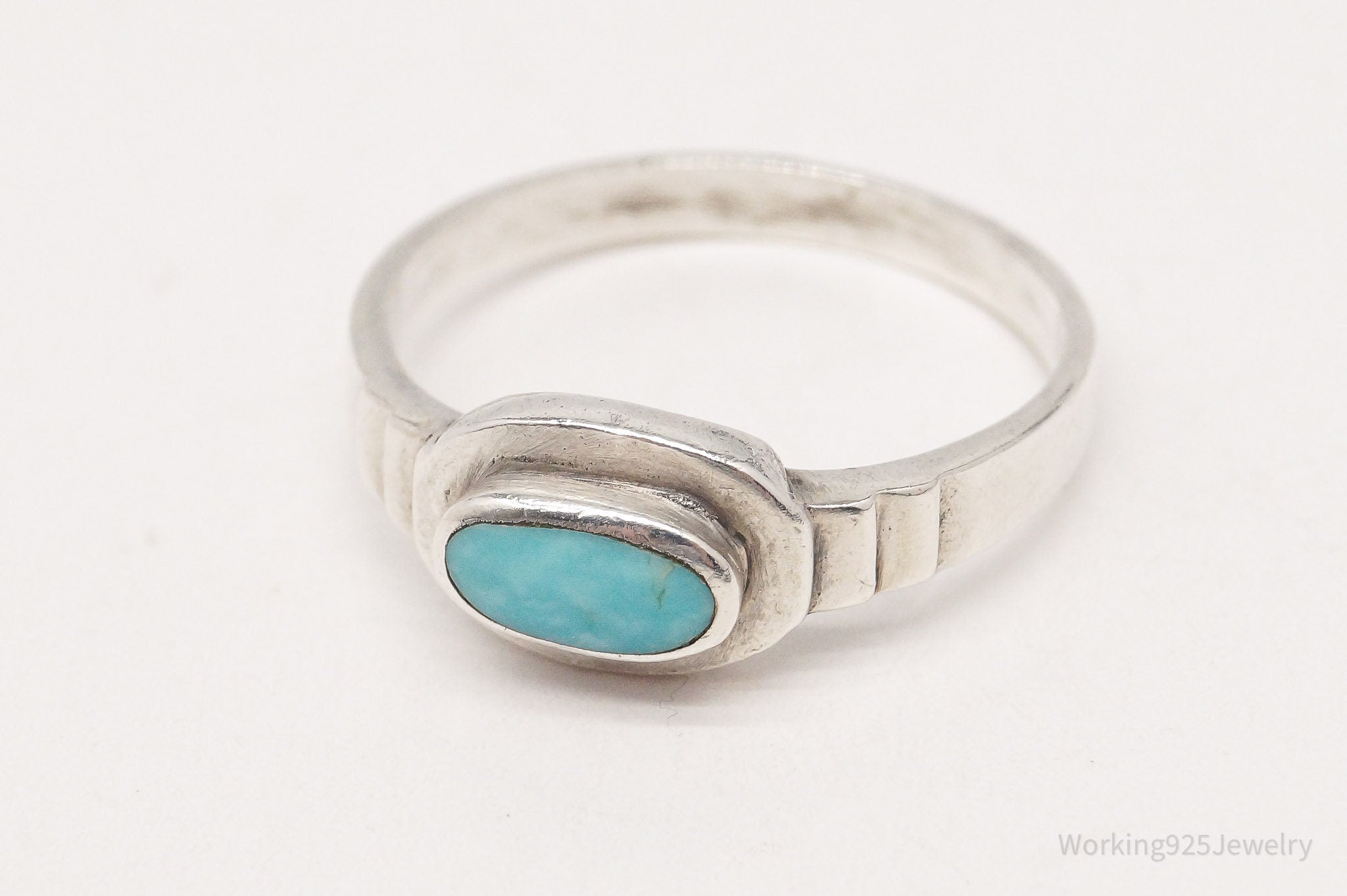 Vintage Turquoise Sterling Silver Ring - Size 6.25