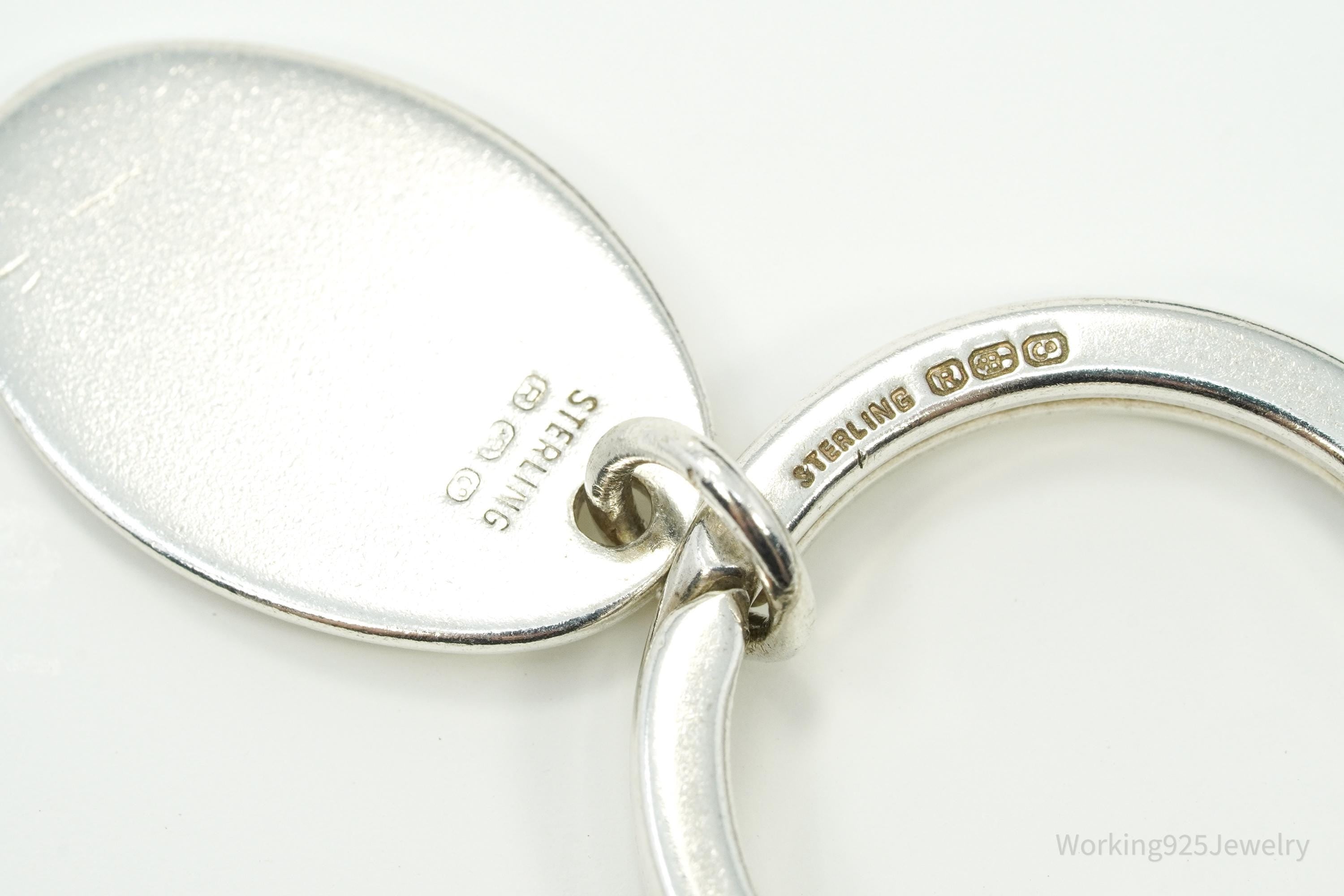 Antique Vintage Engravable Sterling Silver Key Ring