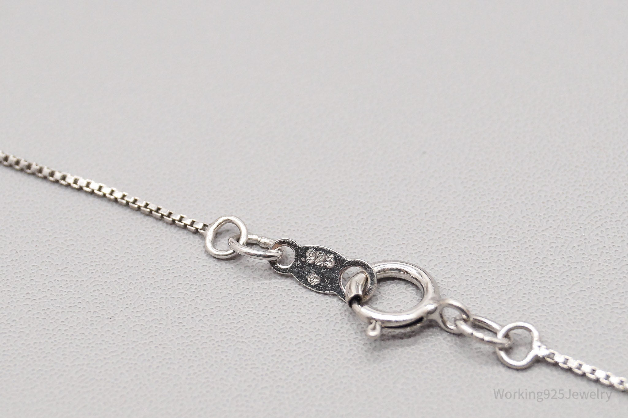 Vintage Art Deco Hematite Sterling Silver Necklace 20"