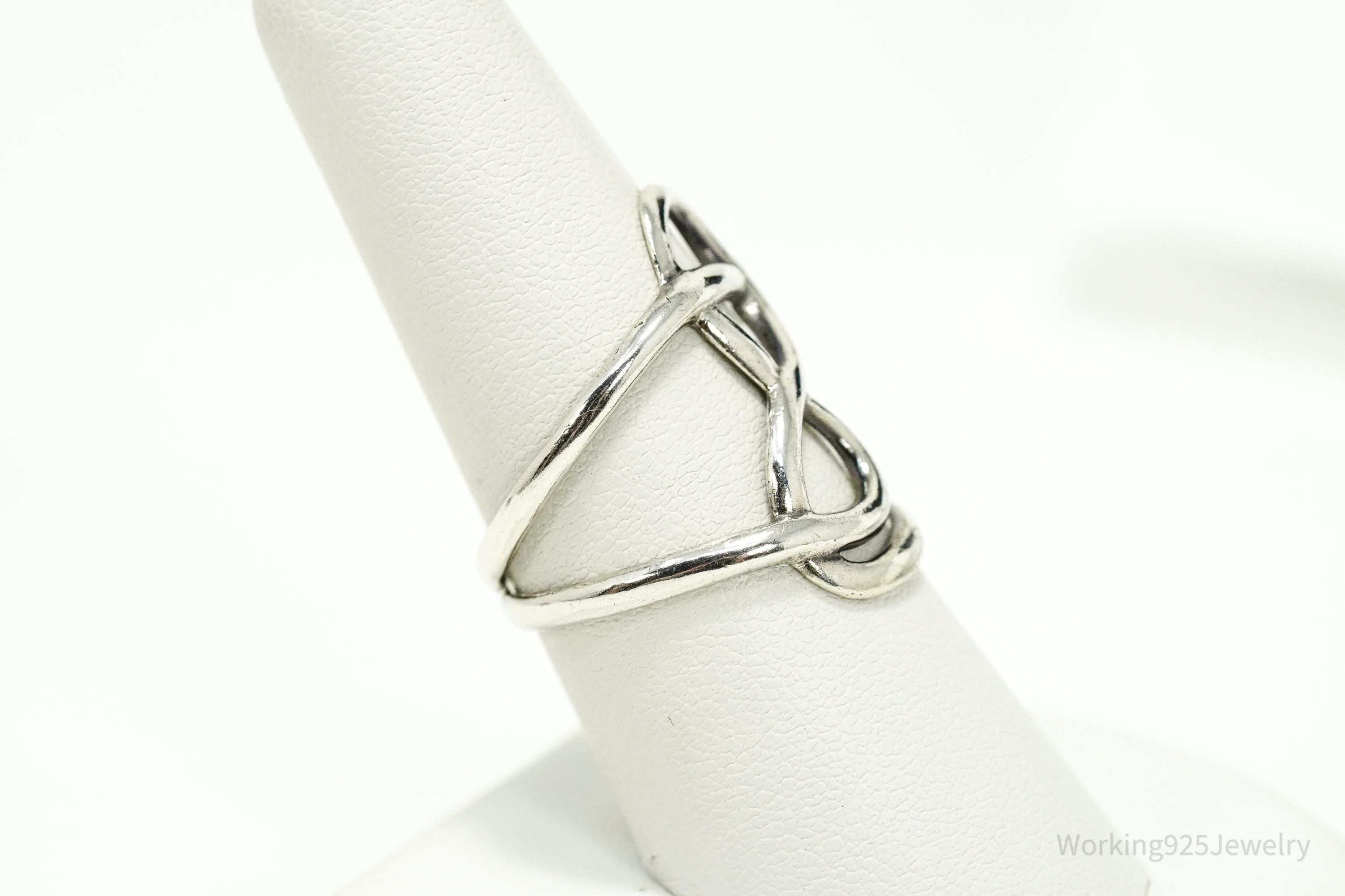 Vintage Knot Design Sterling Silver Ring - Size 8.25