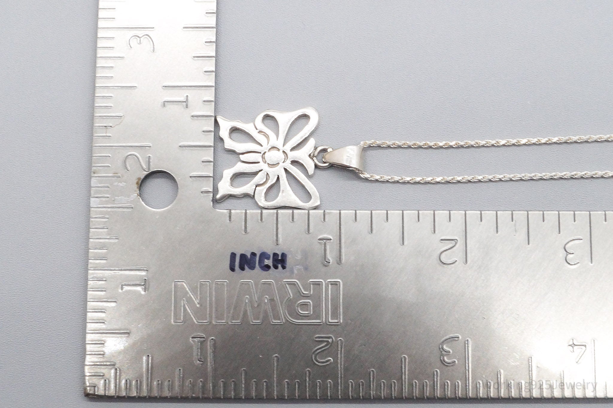 Vintage Butterfly Sterling Silver Necklace 24"
