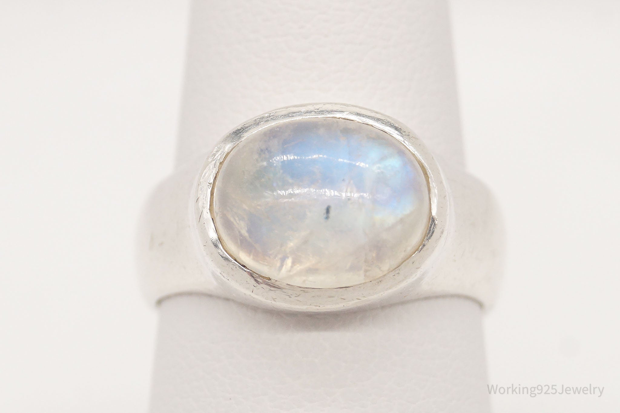 Vintage Moonstone Silver Ring - Size 6.75