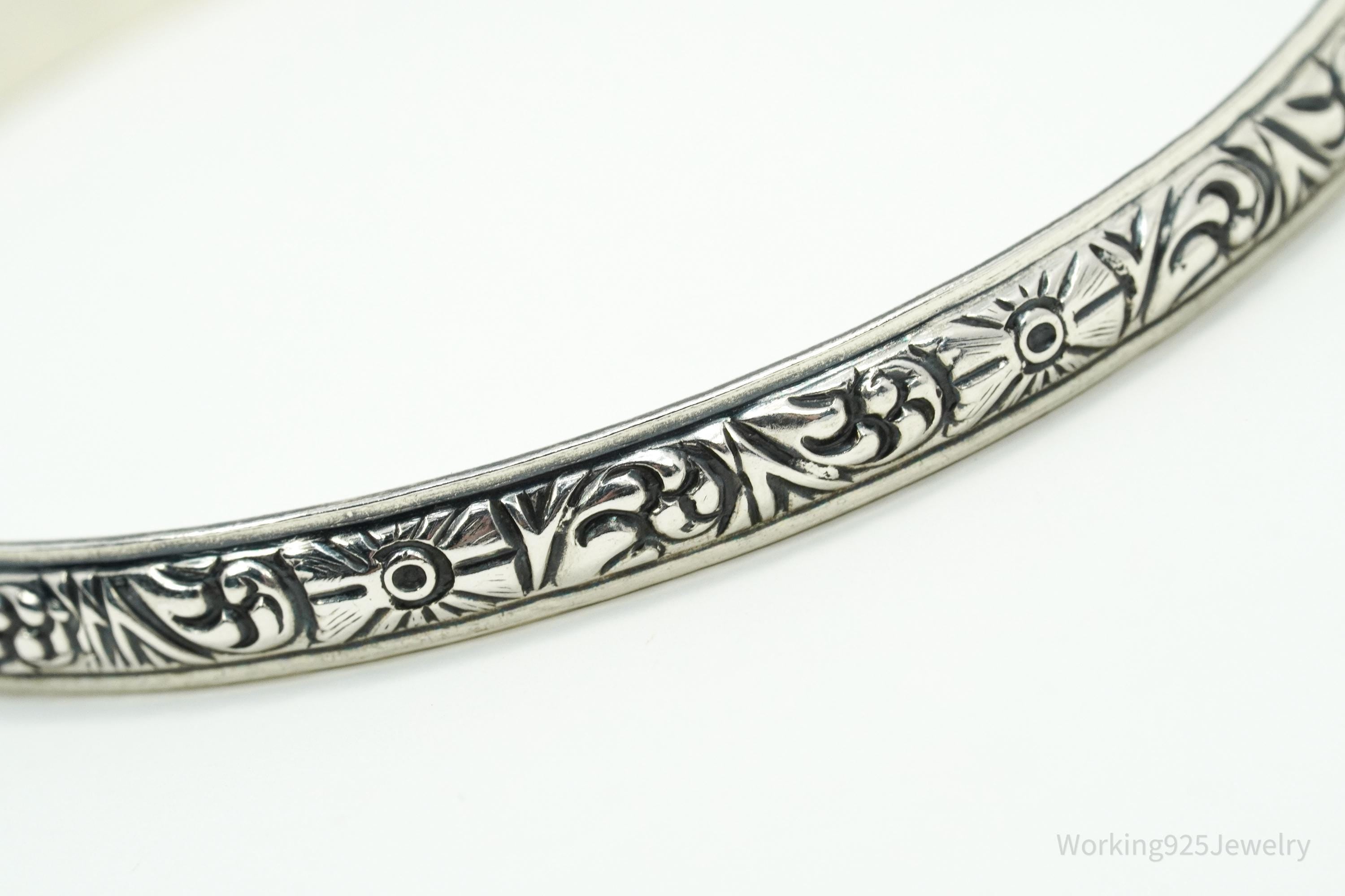 Antique Designer Danecraft Art Deco Pattern Sterling Silver Bracelet 7.75