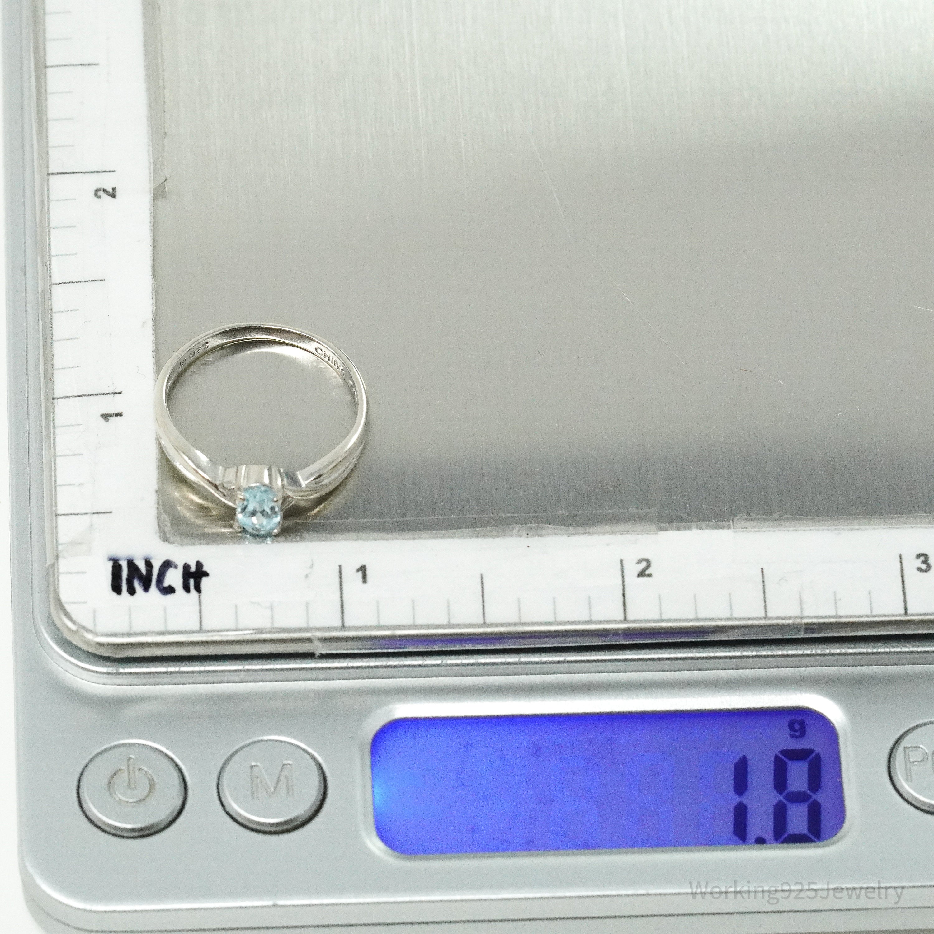 Vintage Ross Simons Blue Topaz Sterling Silver Ring - Size 7