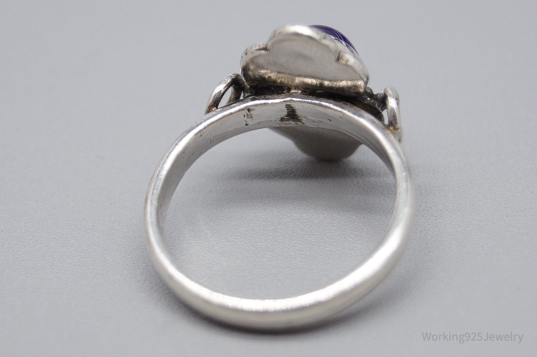 Vintage Amethyst Silver Ring - Size 6.5
