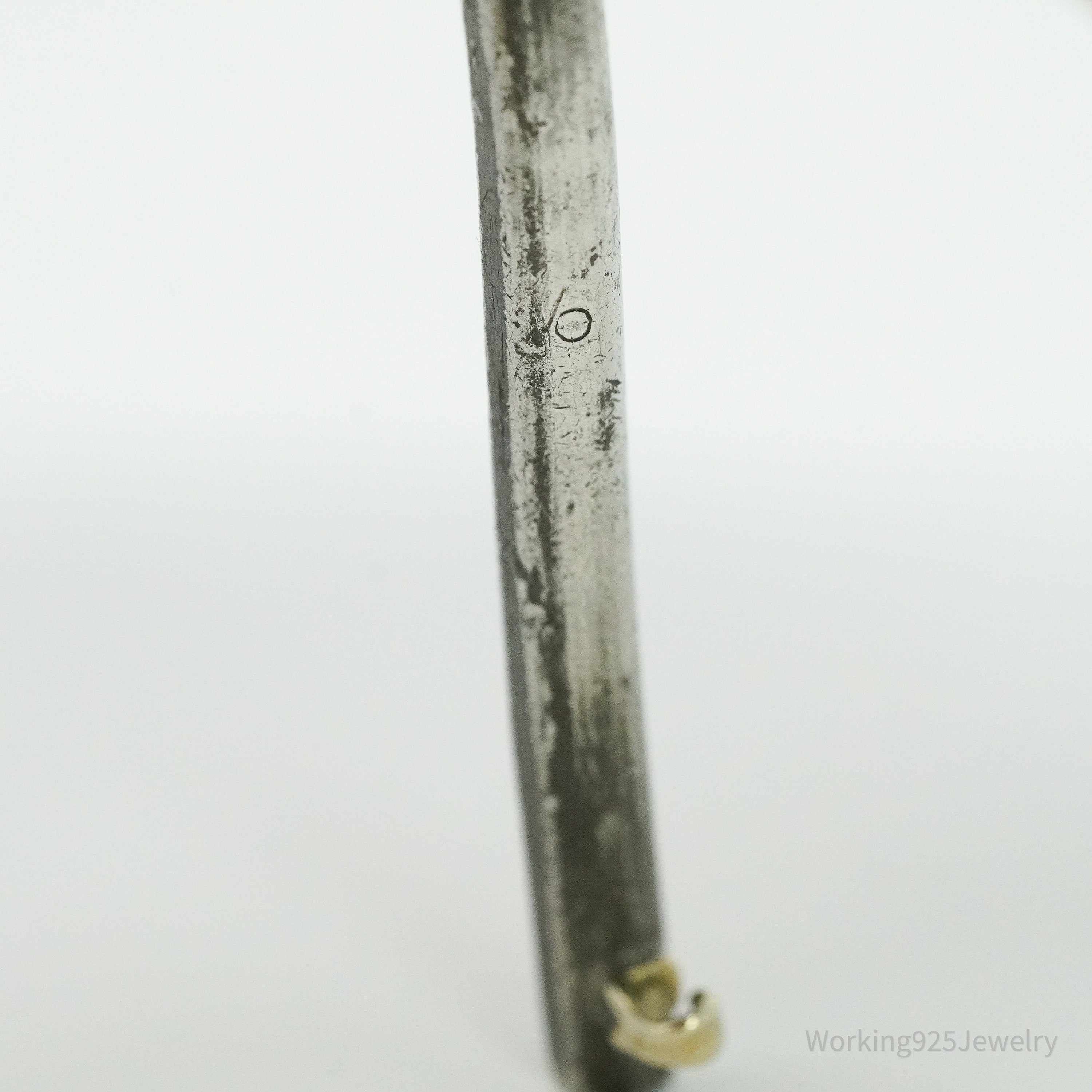 Antique Victorian French Paste Stones Silver Brooch Pin Bar