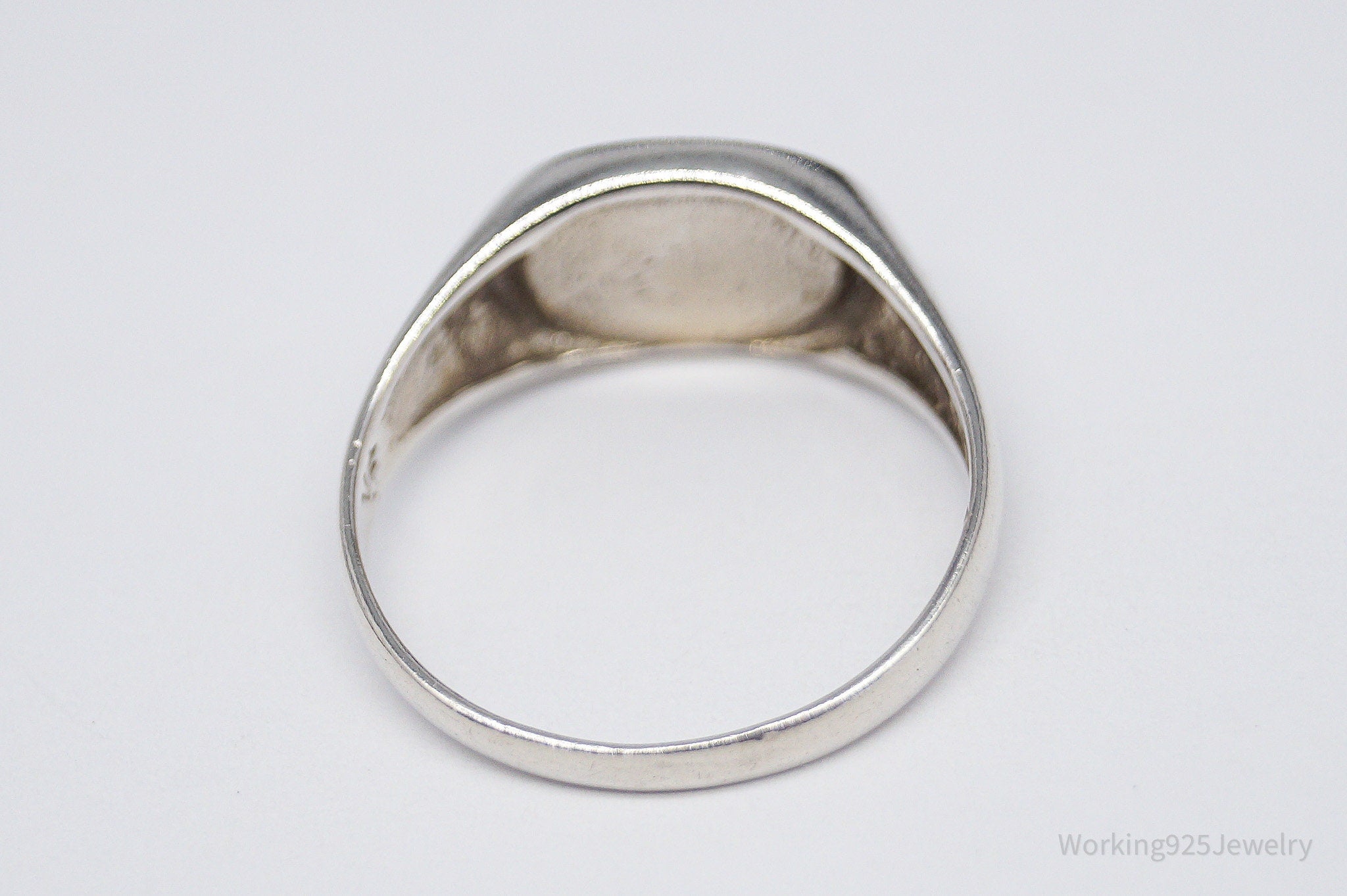 Vintage Black Onyx Sterling Silver Ring - Size 8