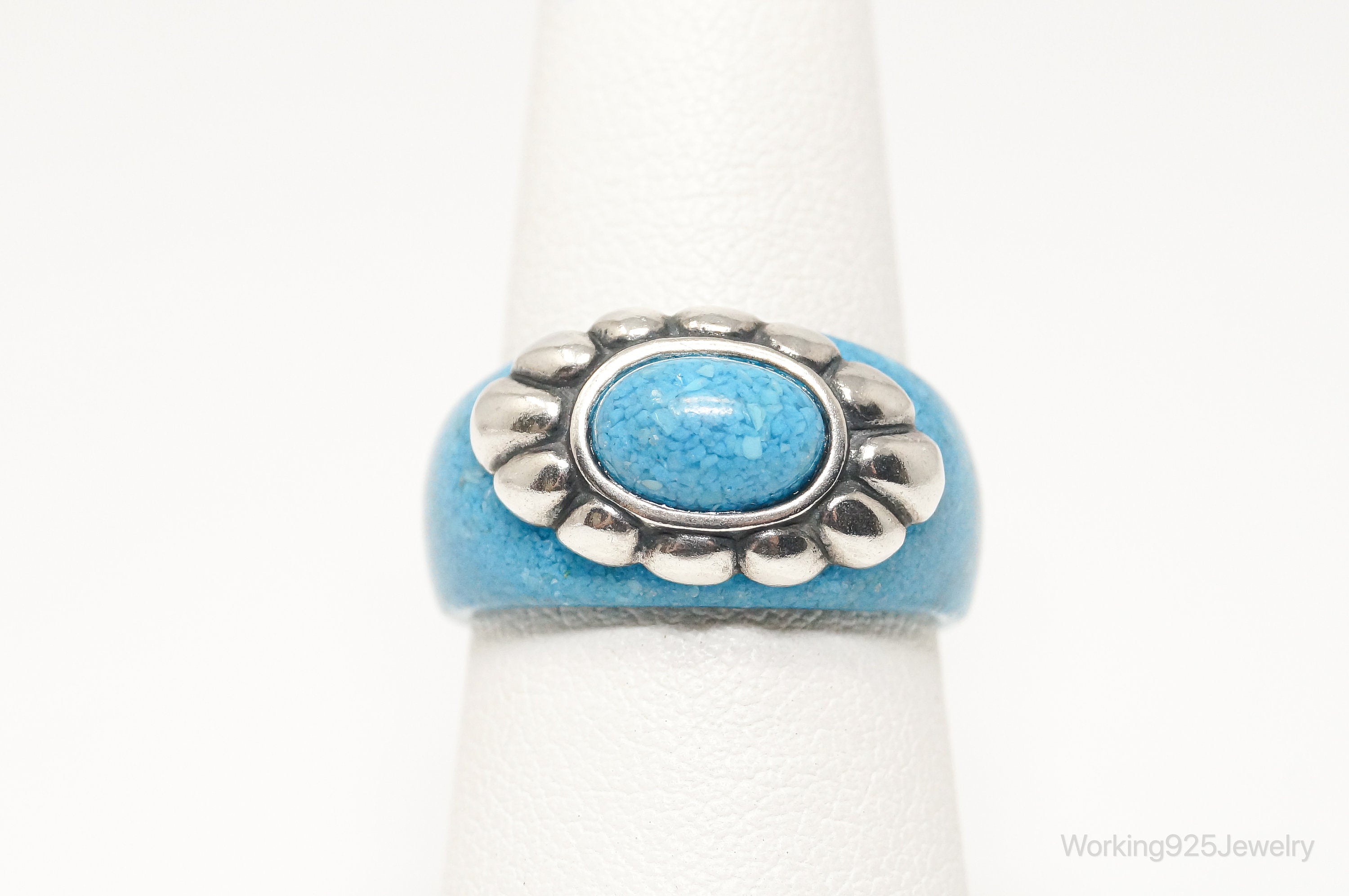 Vintage Southwest Designer CCO COLEMAN Lapis Lazuli Sterling Silver Ring - SZ 7