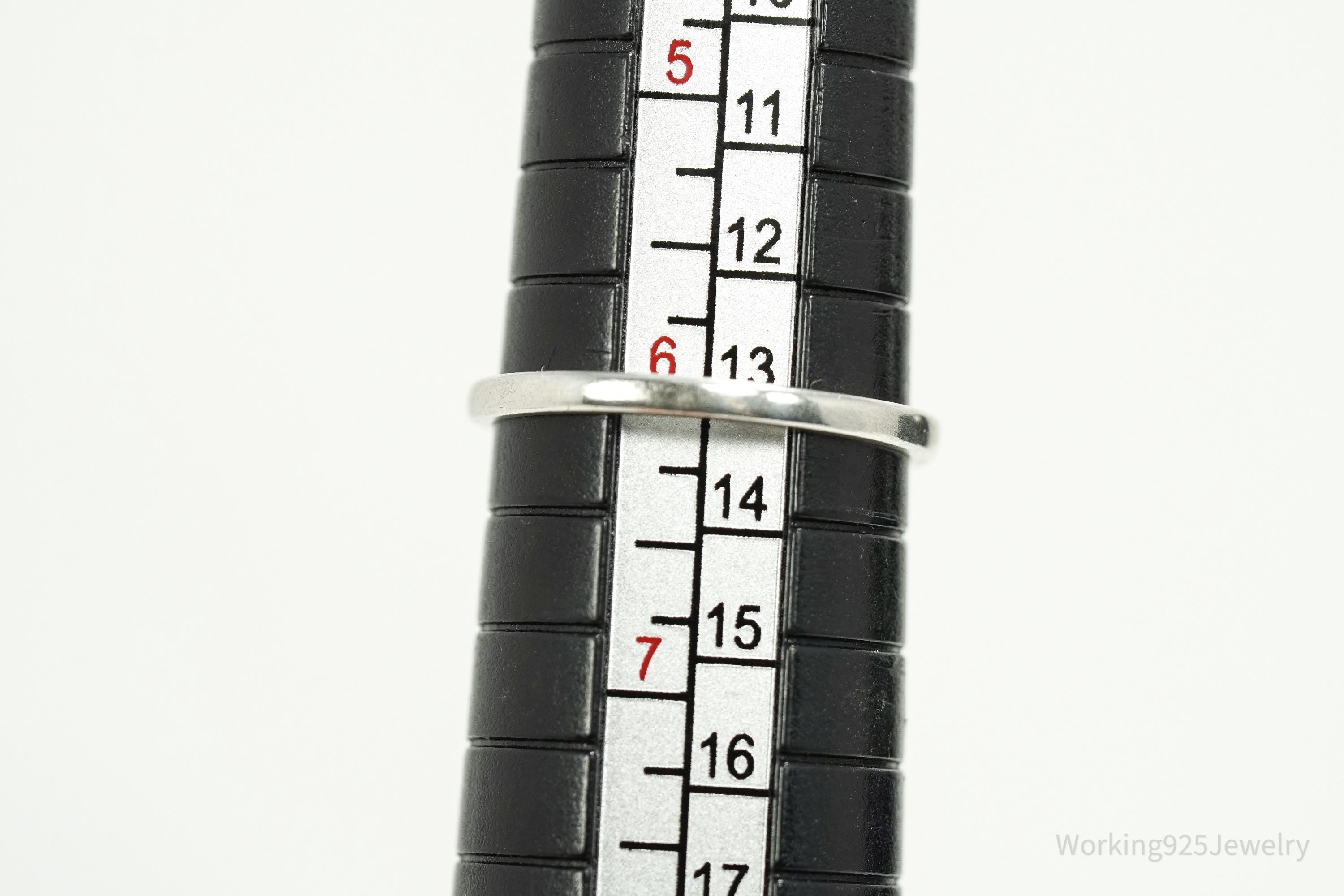 Vintage Cubic Zirconia Sterling Silver Ring - Size 6