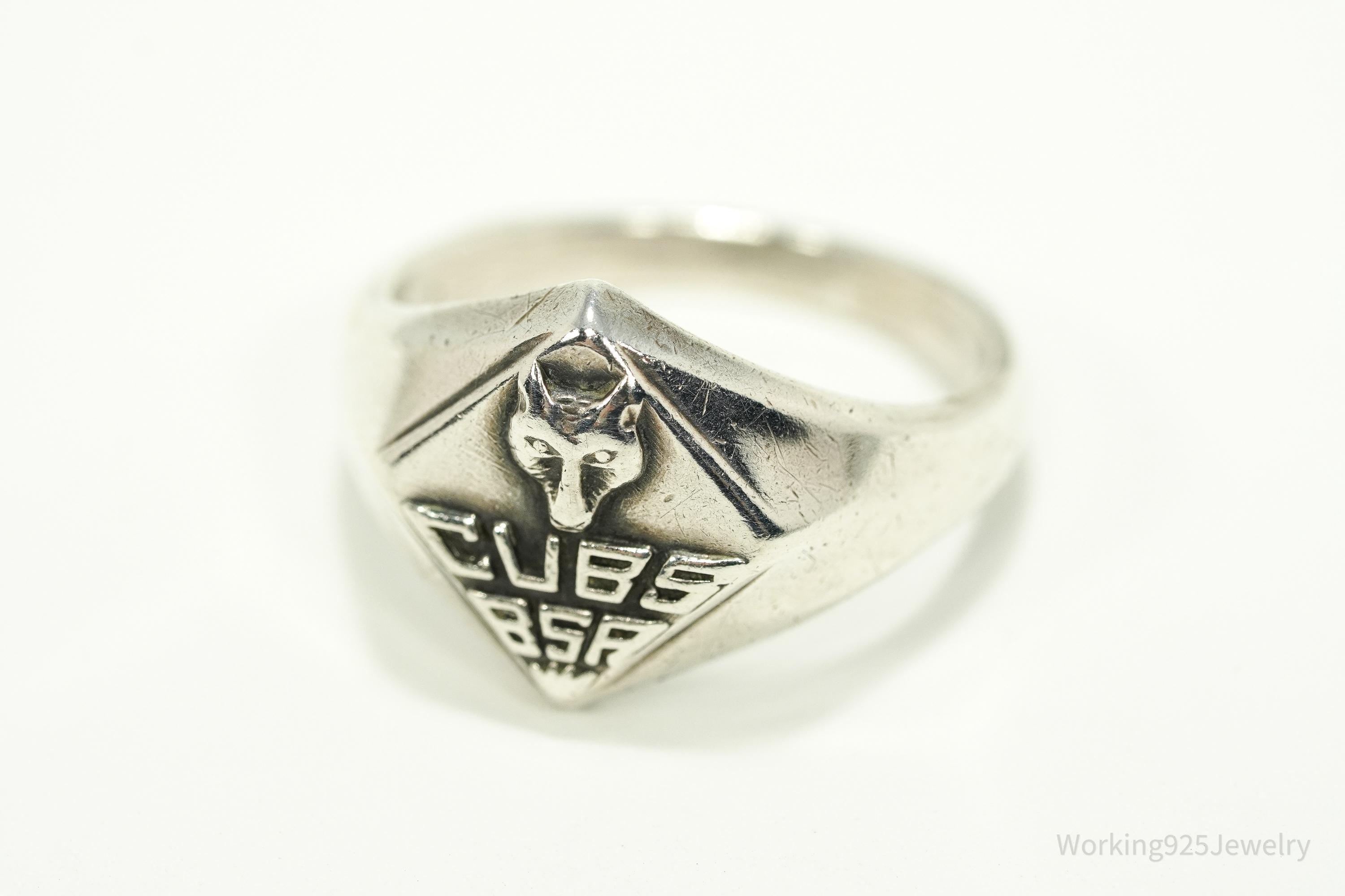 Vintage 1960s Cub Scout Sterling Silver Ring - Size 6.75