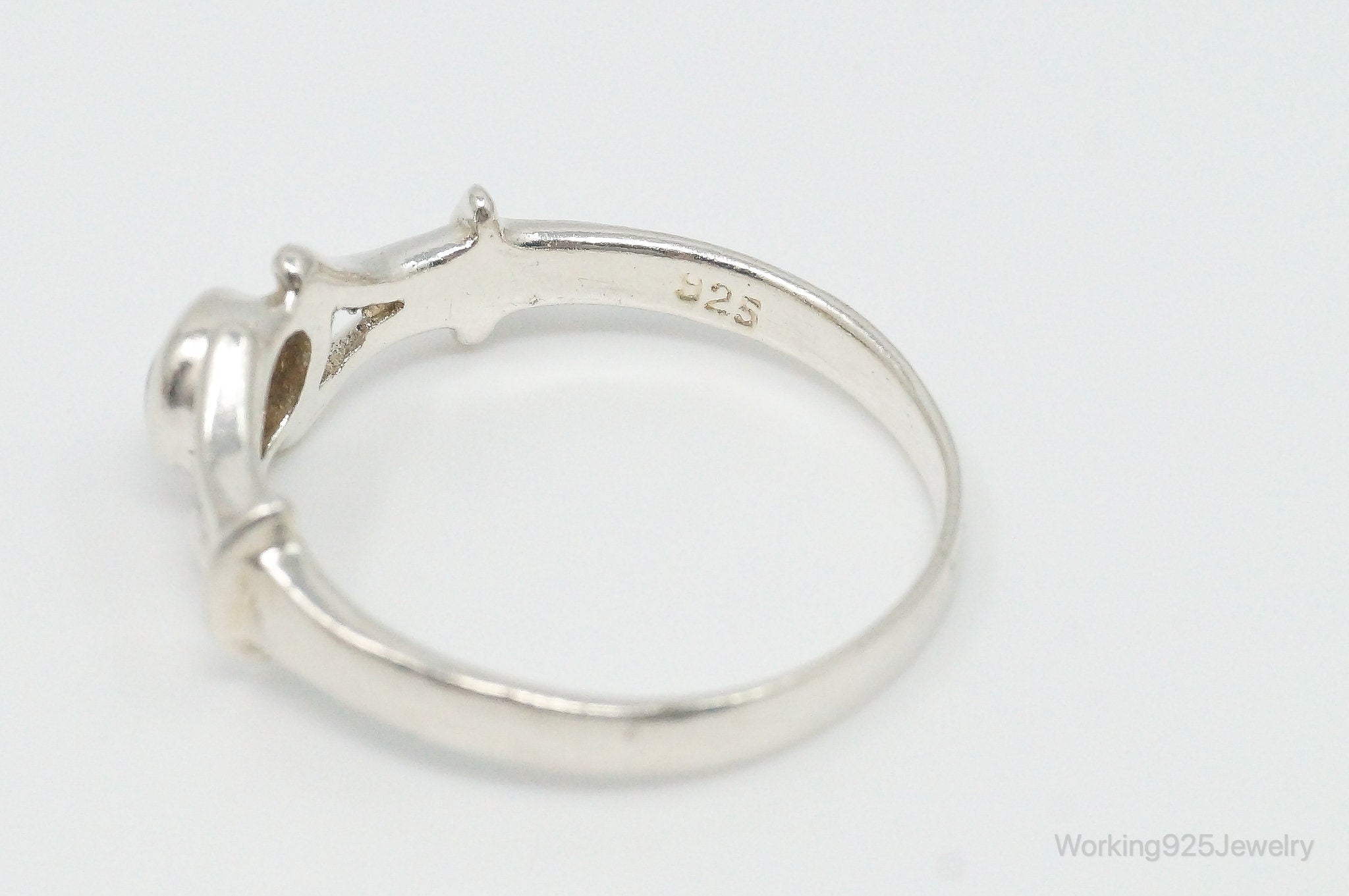 Vintage Malachite Sterling Silver Ring - Size 7.75