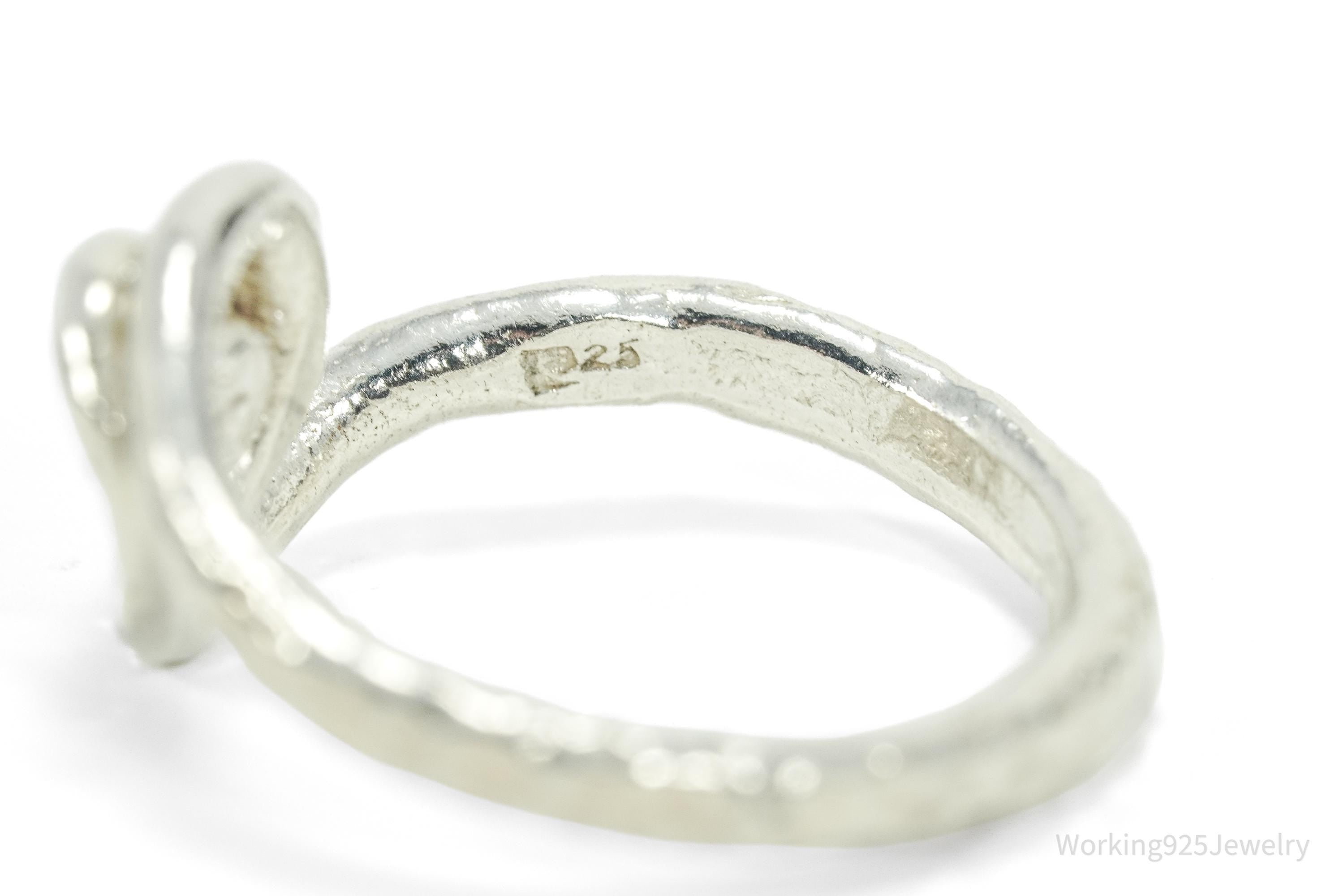 Vintage Handmade Wrapped Snake Sterling Silver Ring - Size 9.5