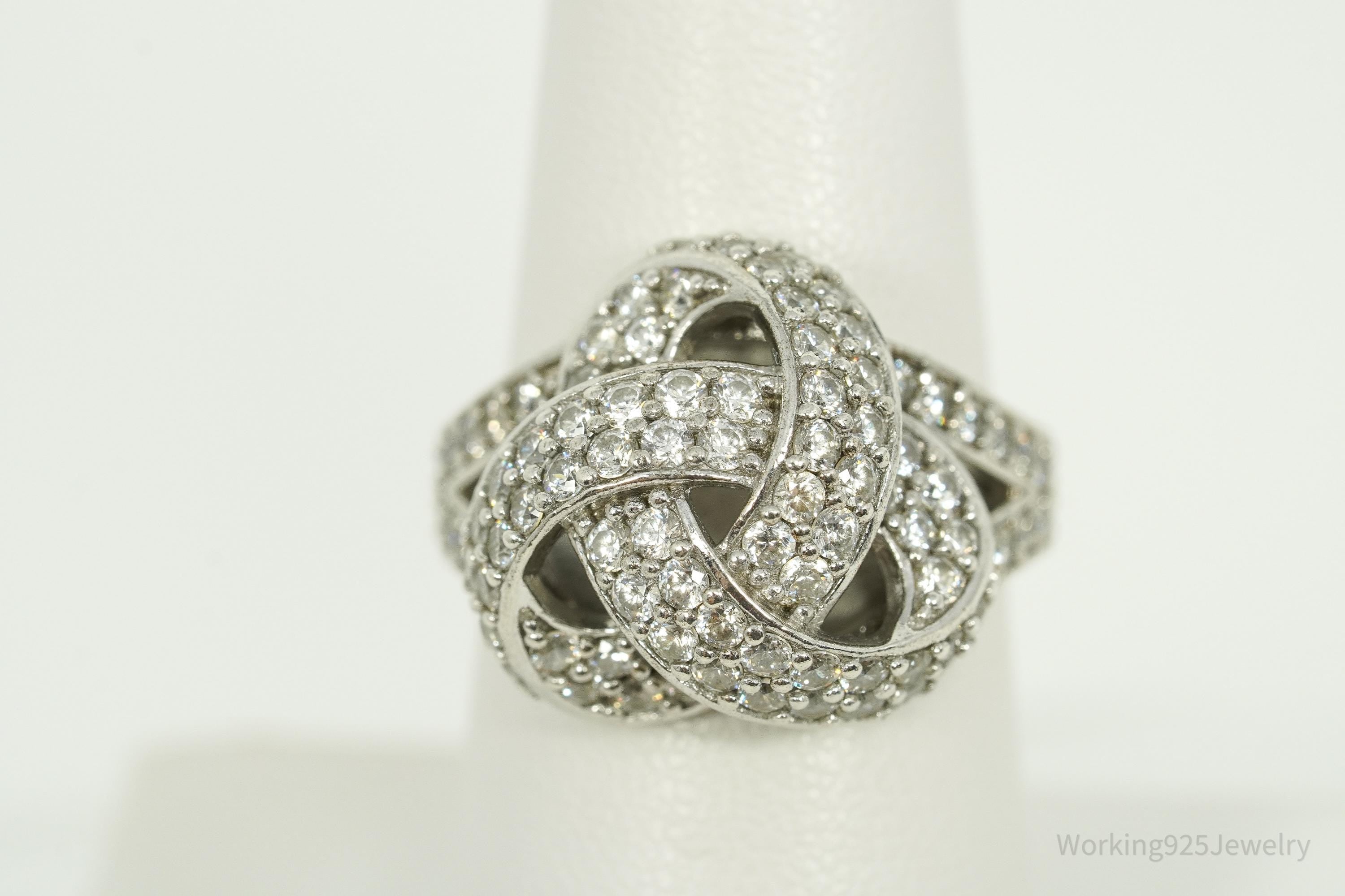 Vintage Jean Dousset Cubic Zirconia Sterling Silver Ring - Size 7