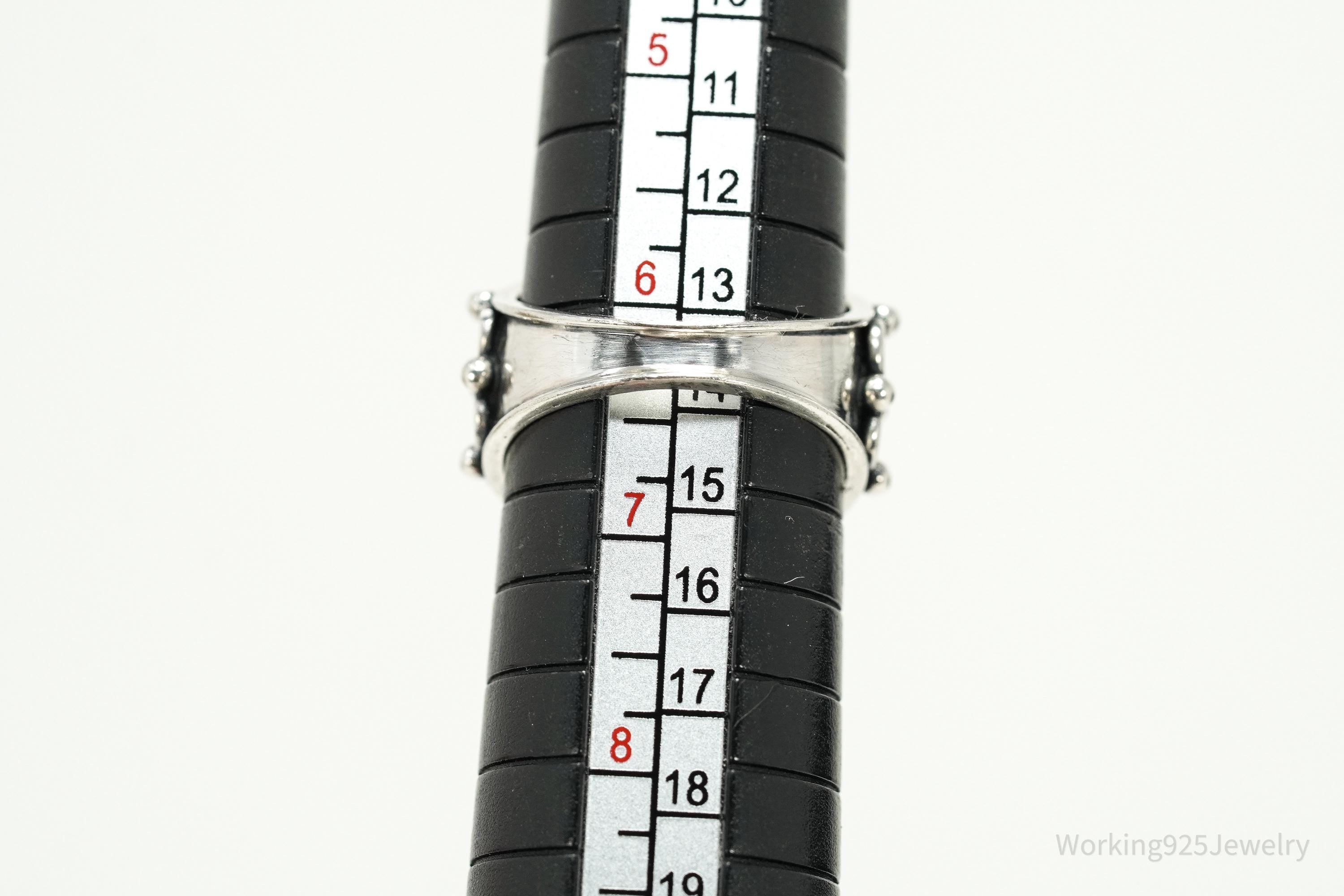 Vintage Samuel J Benham BJC Aquamarine Sterling Silver Ring - Size 6.25