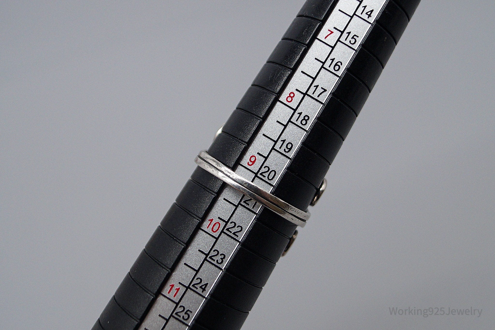 Vintage Israel Designer AS Rhodolite Garnet Sterling Silver Ring - Size 9.25