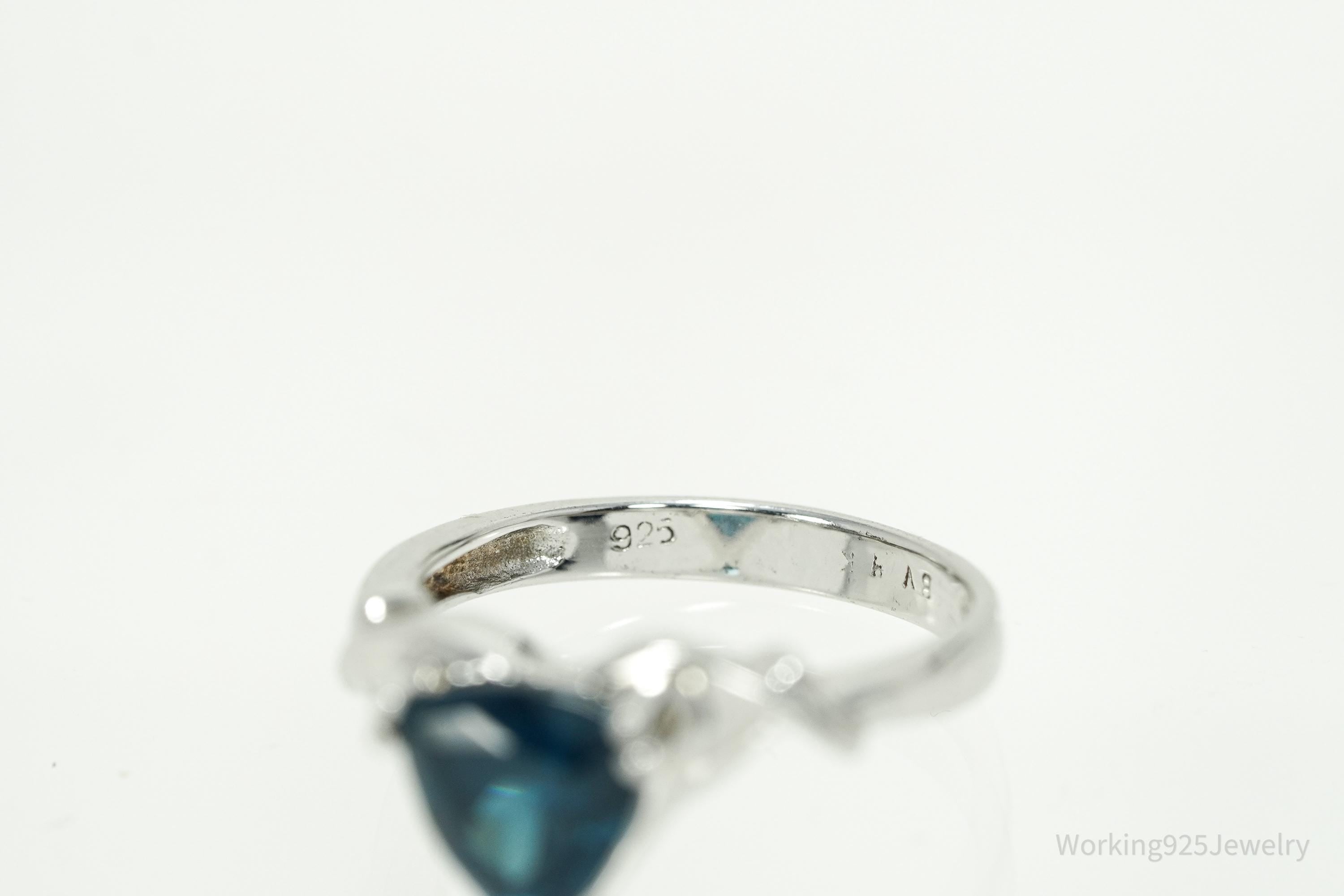 Vintage London Blue Topaz Sterling Silver Ring - Size 6.25