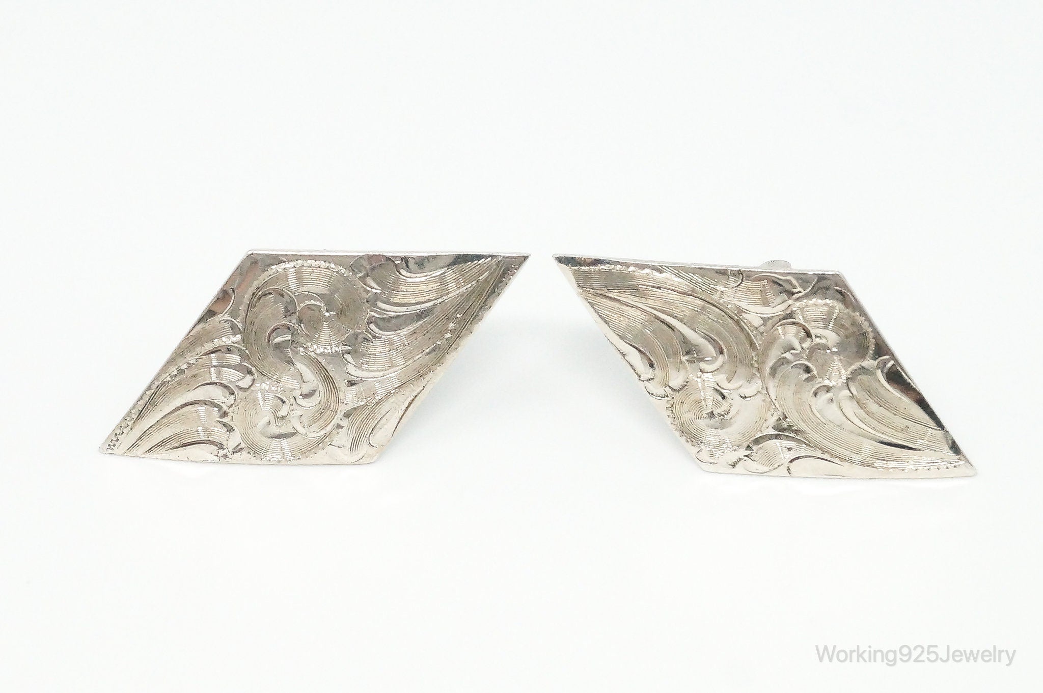 Vintage Native American Morgan Smith Sterling Silver Cuff Links