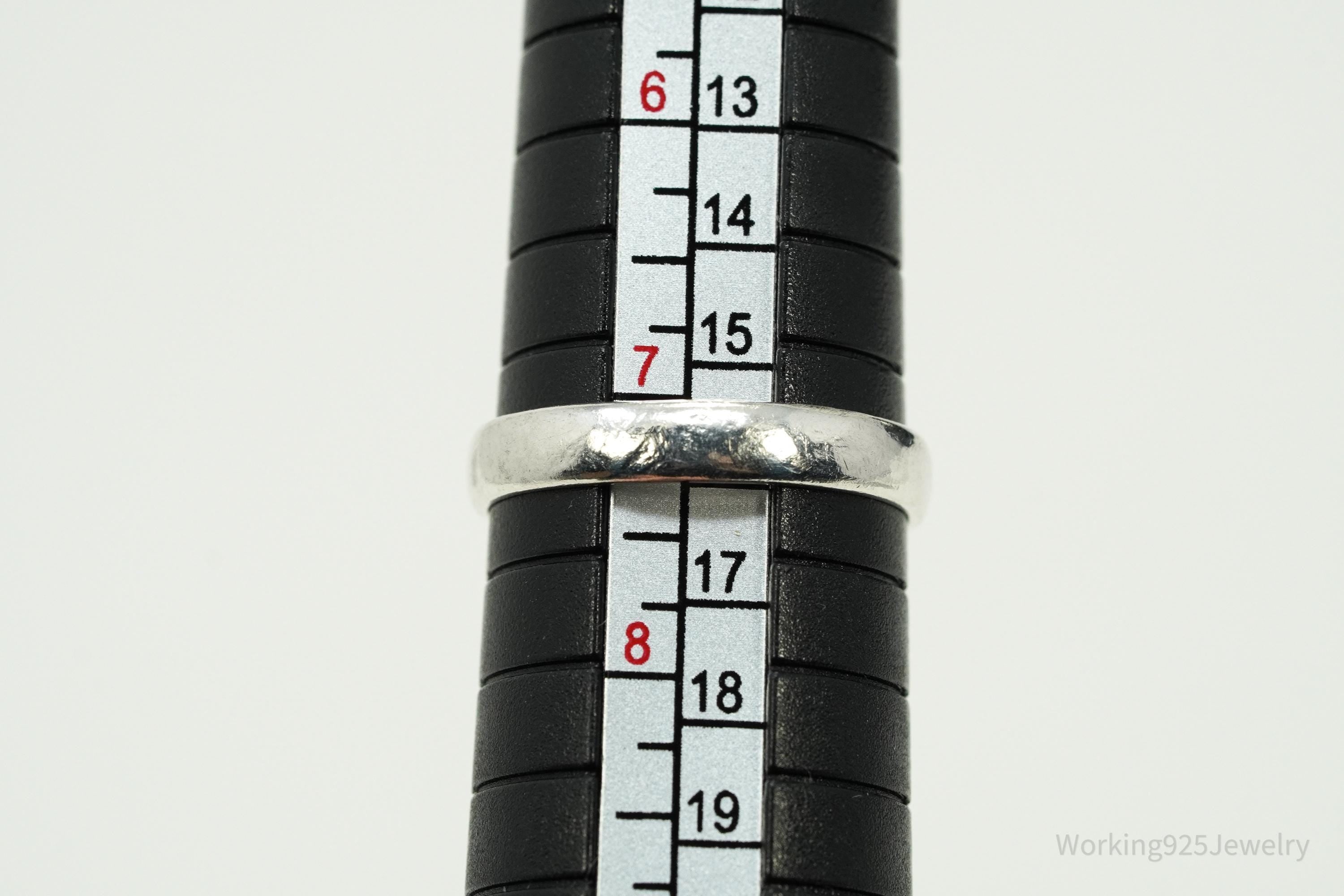 Vintage Lapis Lazuli Sterling Silver Ring - Size 7.25