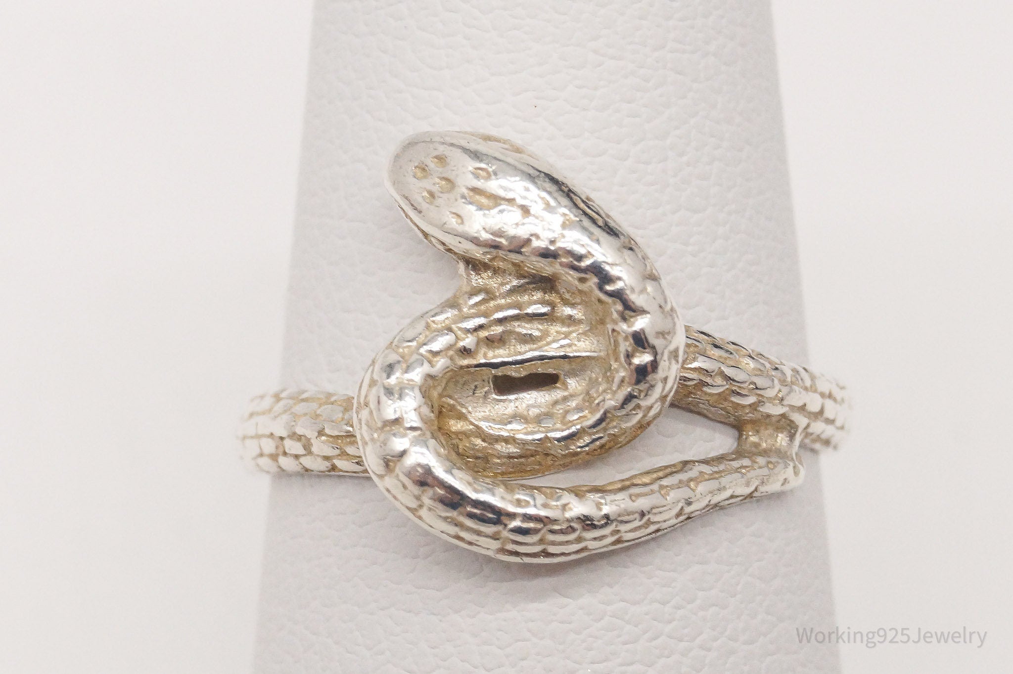 Vintage Snake Sterling Silver Ring - Size 7