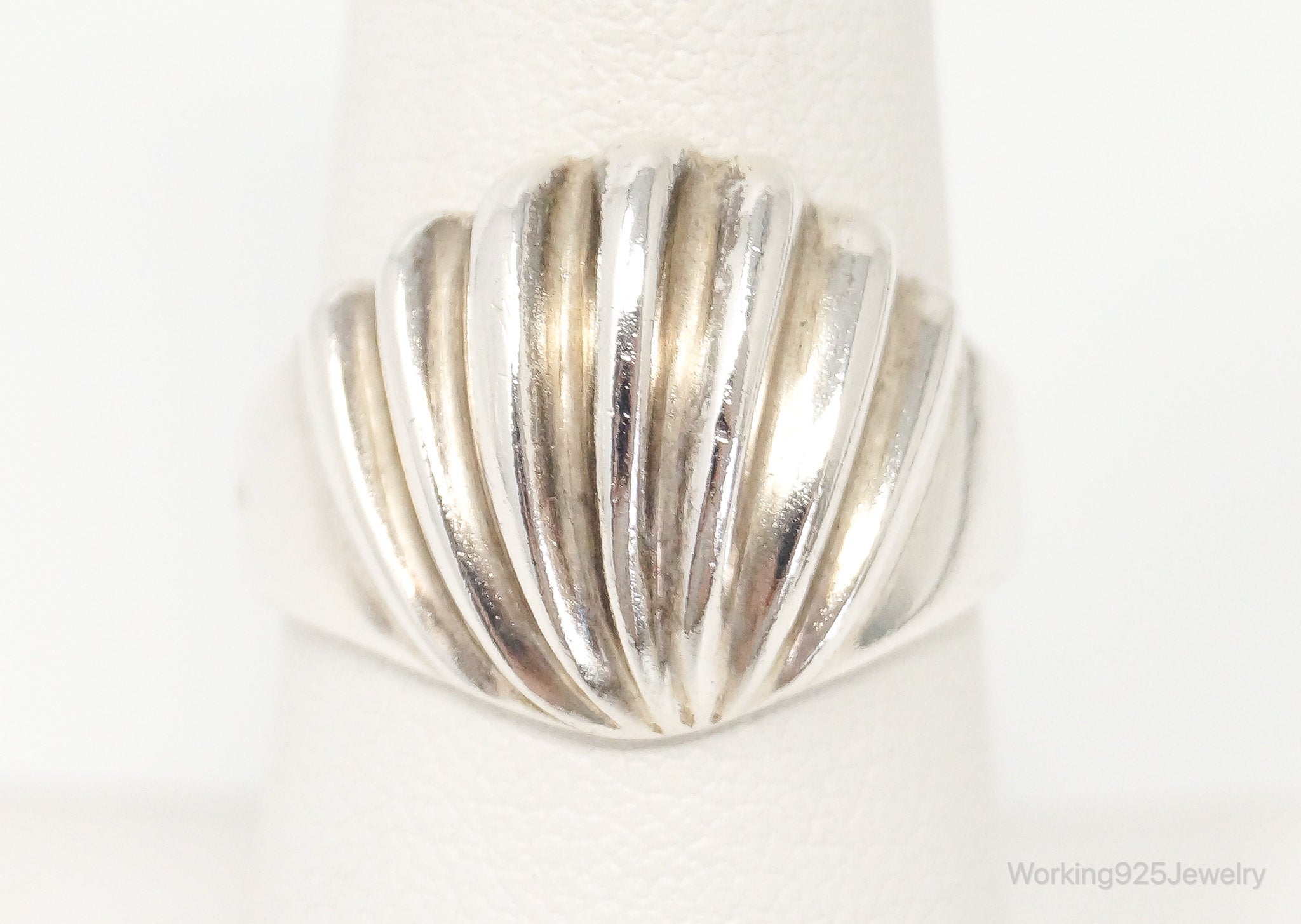 Vintage Modernist Style Sterling Silver Ring - SZ 8