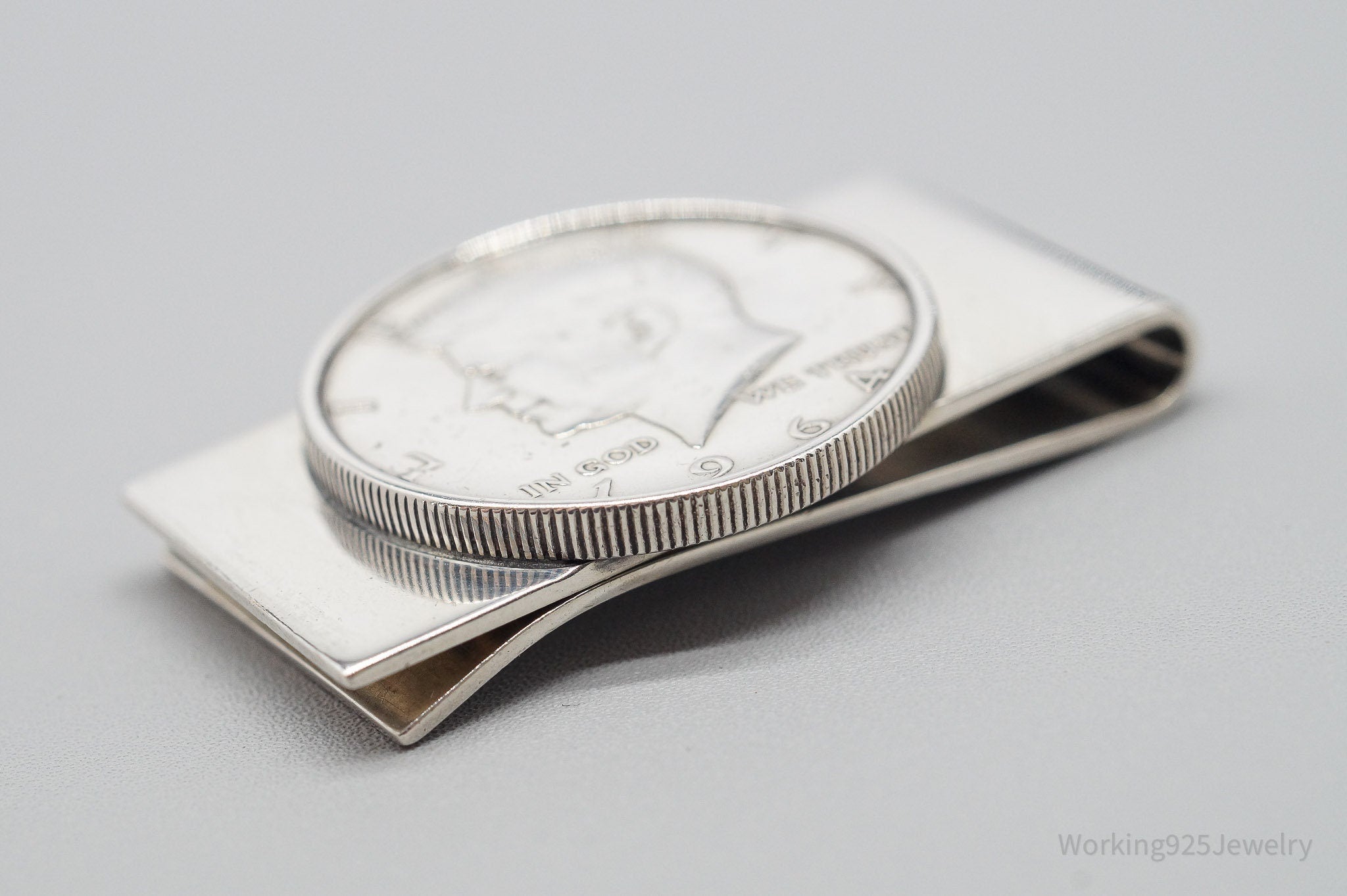 Vintage 1964 Silver Kennedy Half Dollar Coin ORB Sterling Silver Money Clip