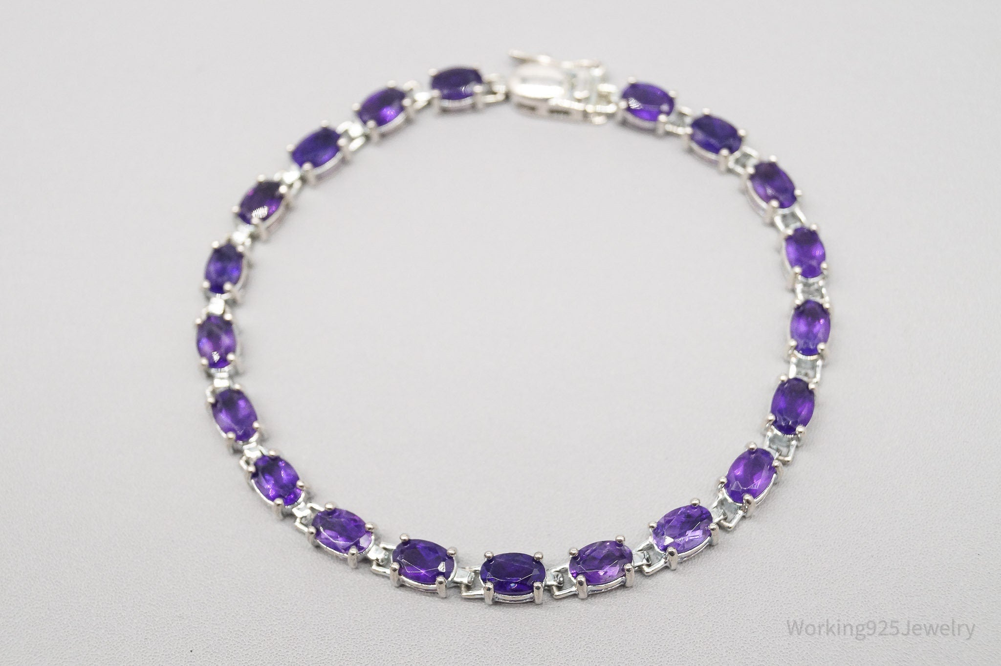 Vintage Designer Ross Simons Amethyst Sterling Silver Bracelet