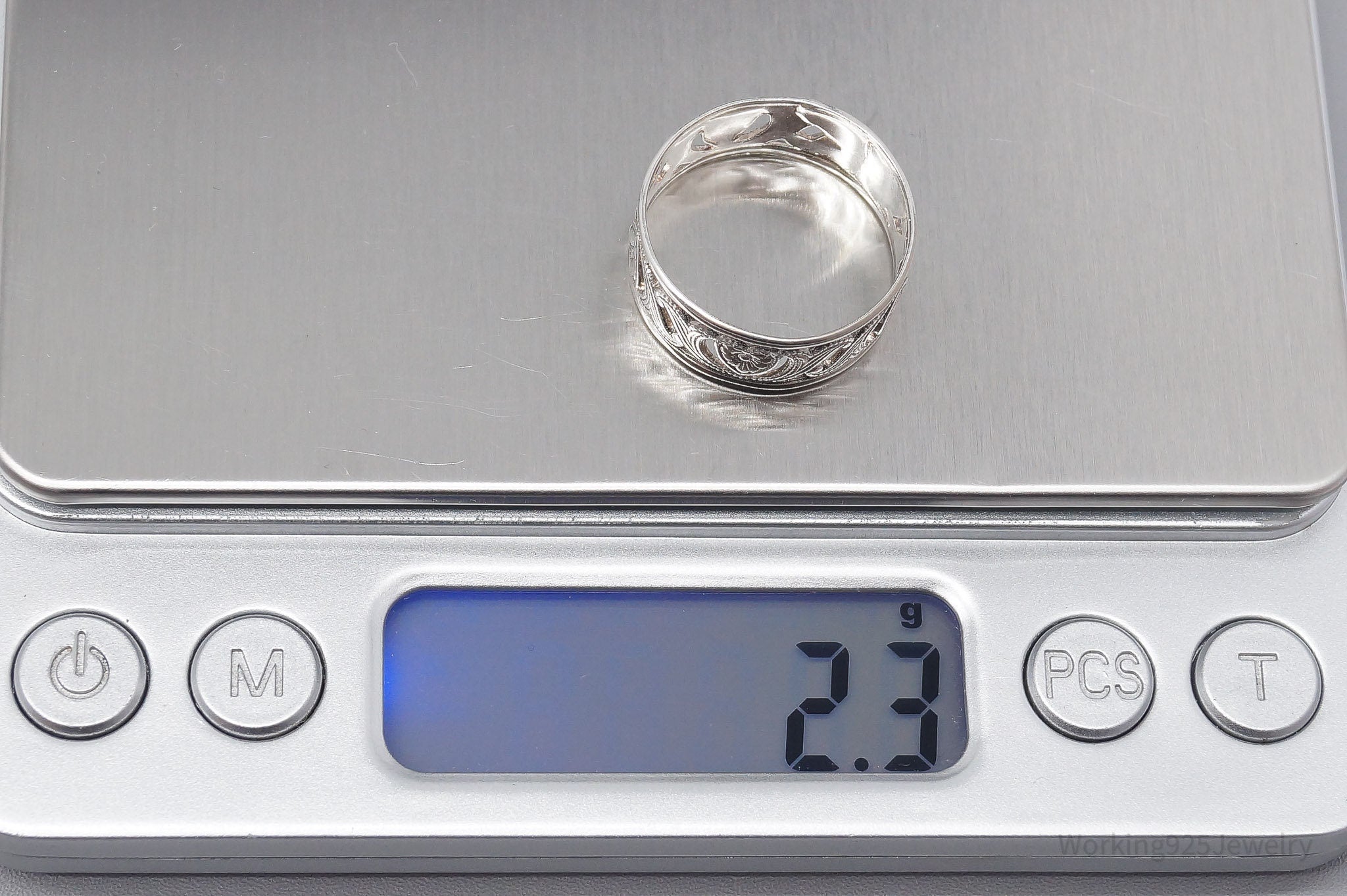 Antique Vintage SETA Ornate Sterling Silver Band Ring - Size 8.75