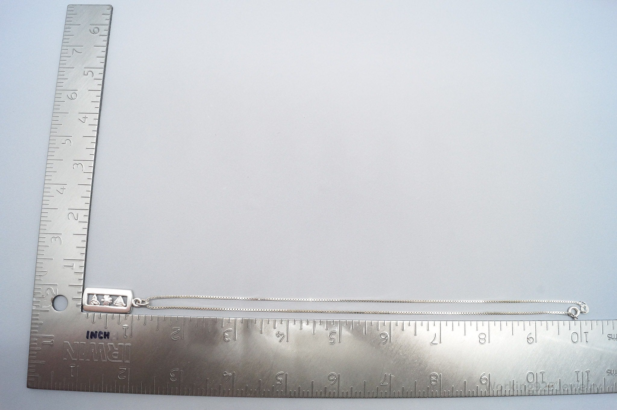 Vintage Irish Symbols Sterling Silver Necklace - 18"