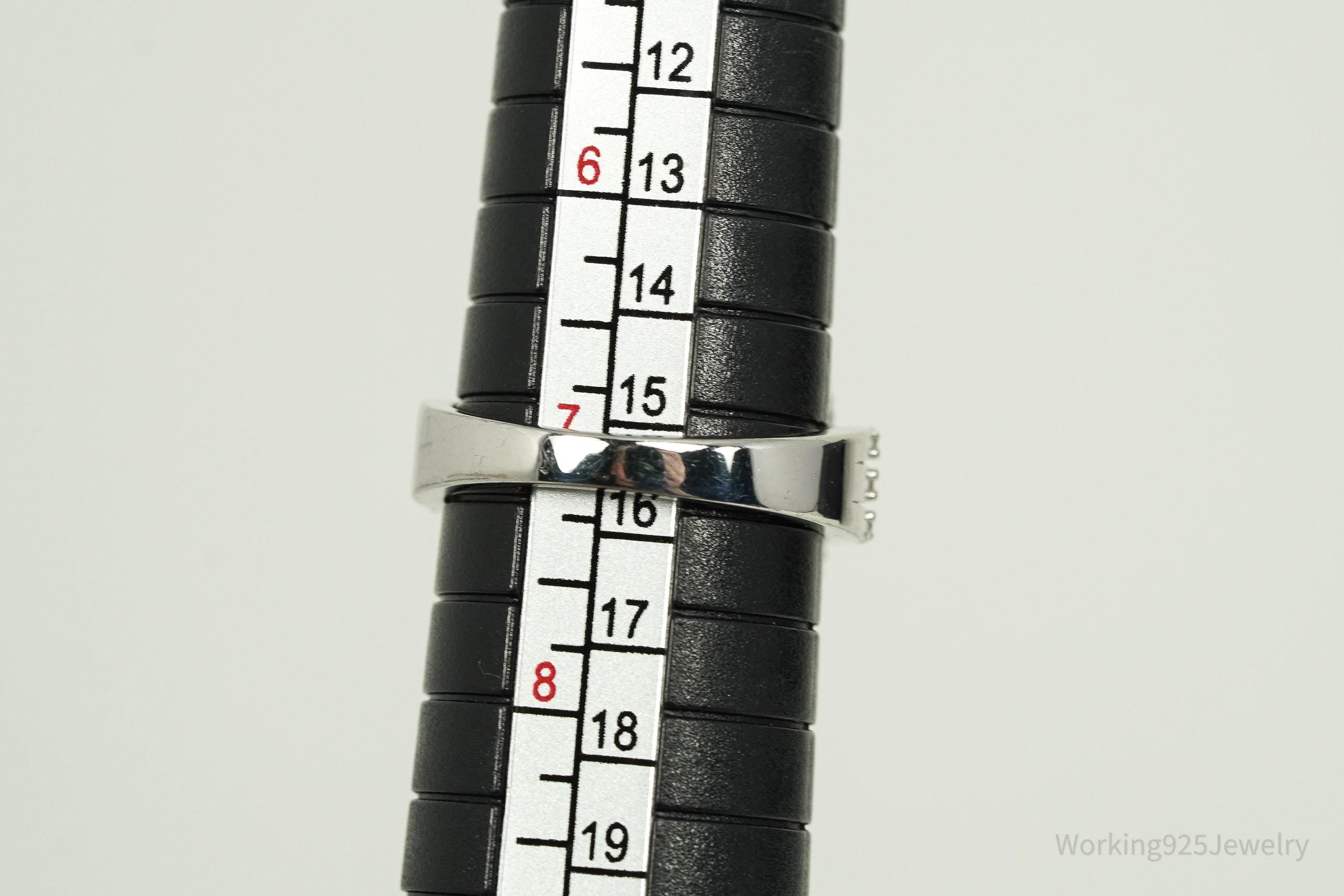 Vintage Amethyst & White Topaz Sterling Silver Ring - Size 7