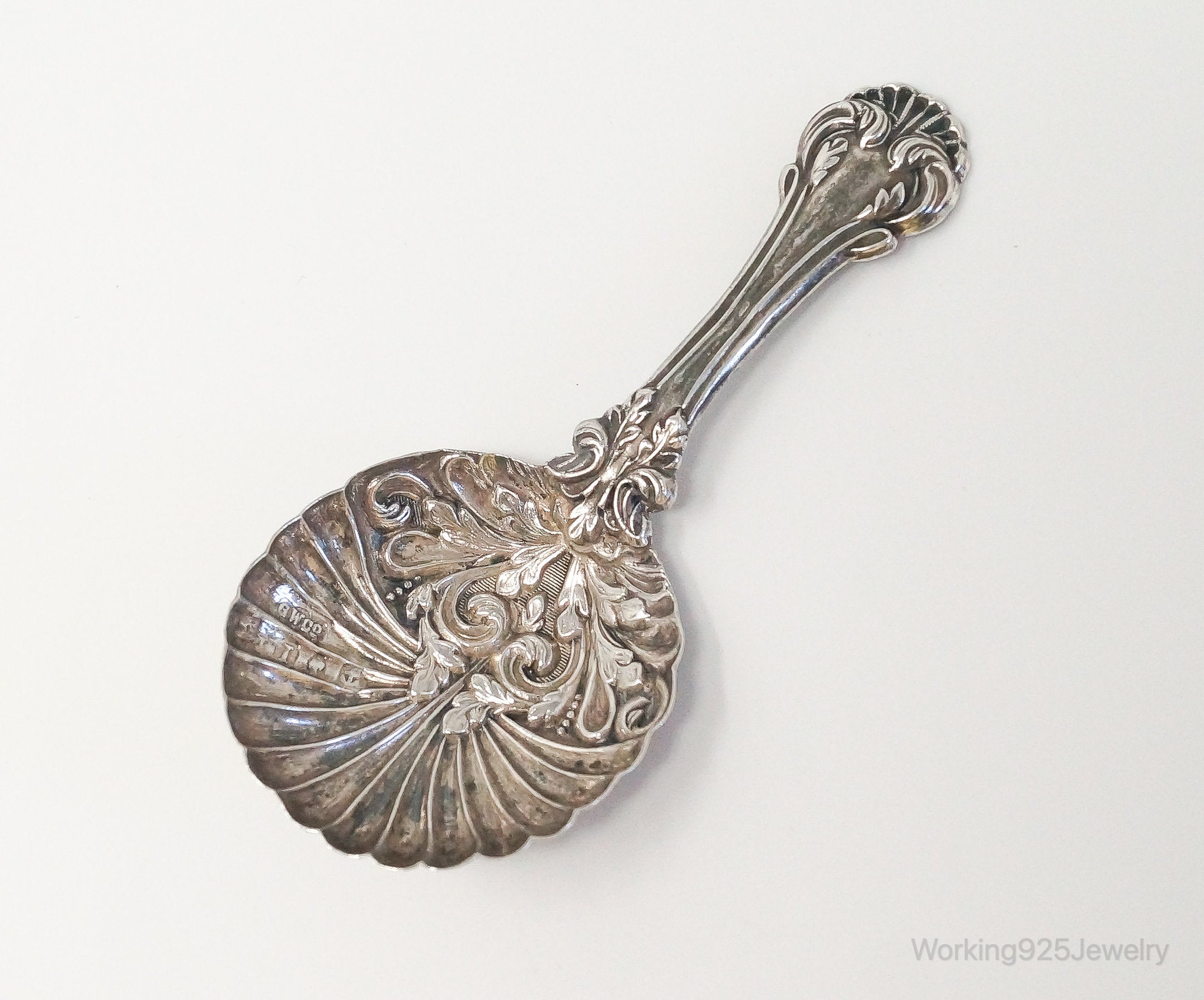 Antique Designer Art Nouveau Large Silver Spoon