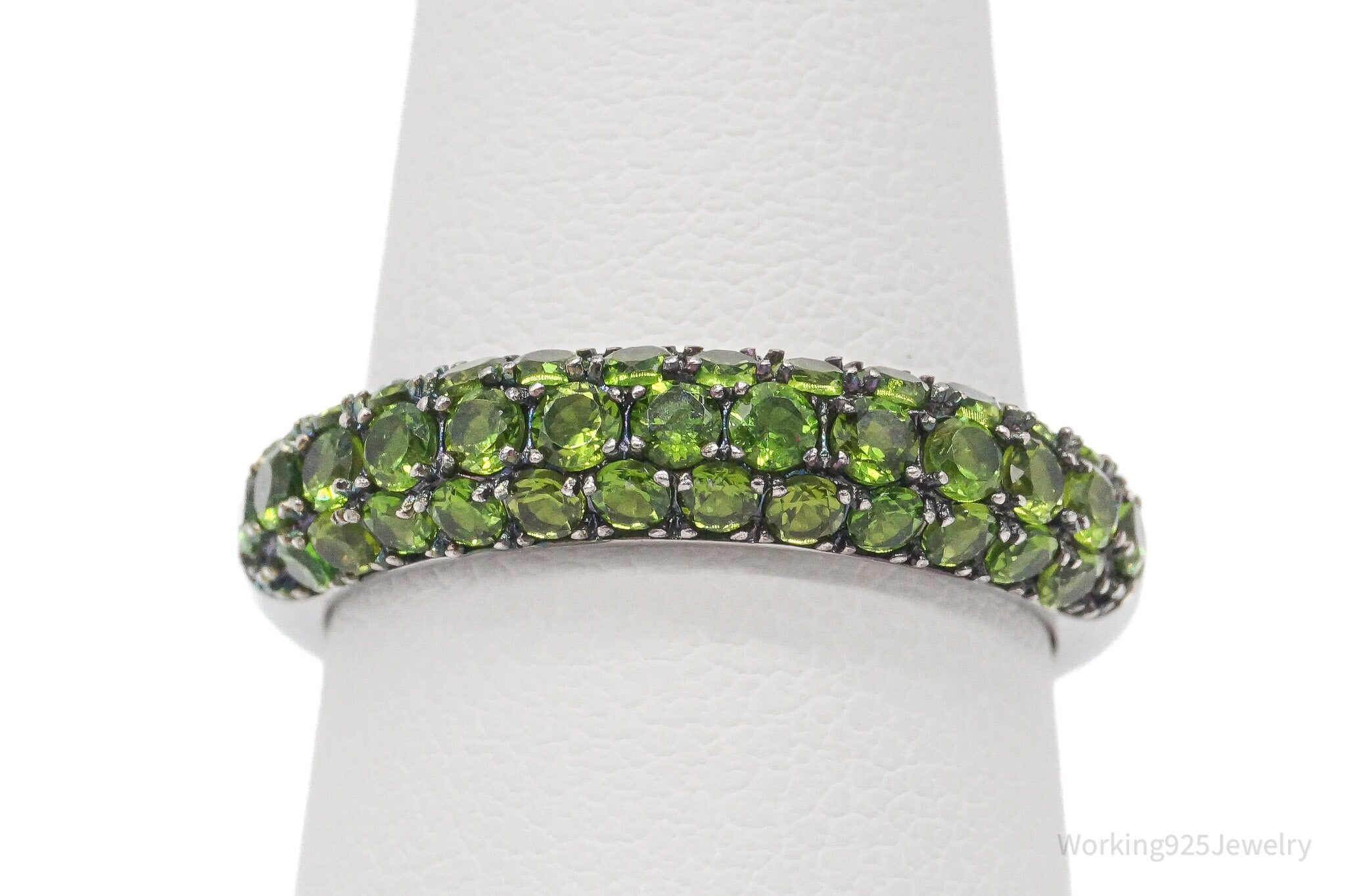 Designer DK Green Chrome Diopside Sterling Silver Ring - Size 5.25