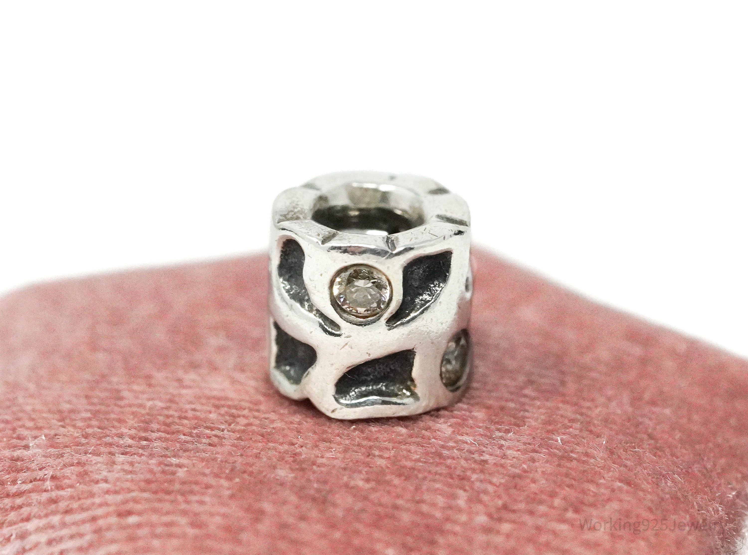 Authentic Designer Pandora Champagne Cubic Zirconia Sterling Silver Charm