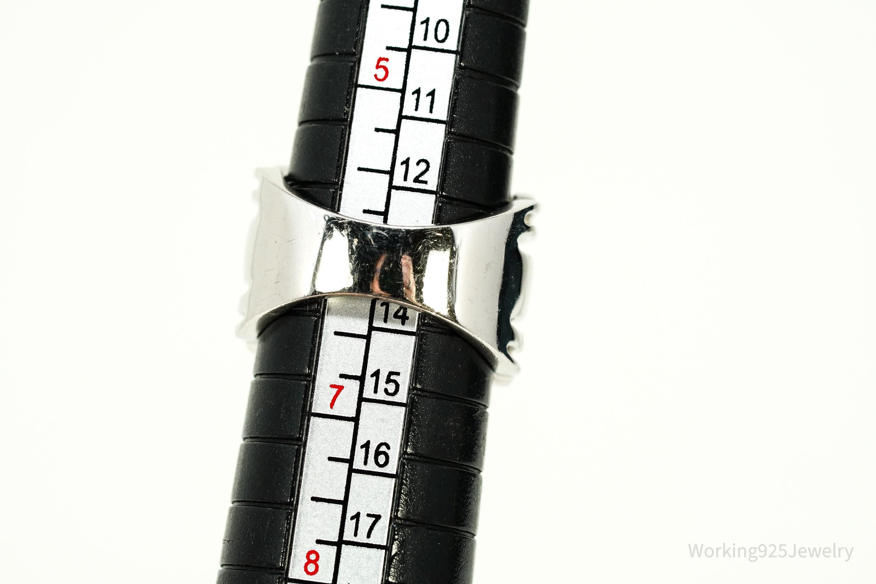 Vintage Cubic Zirconia Sterling Silver Band Ring - Size 6.25