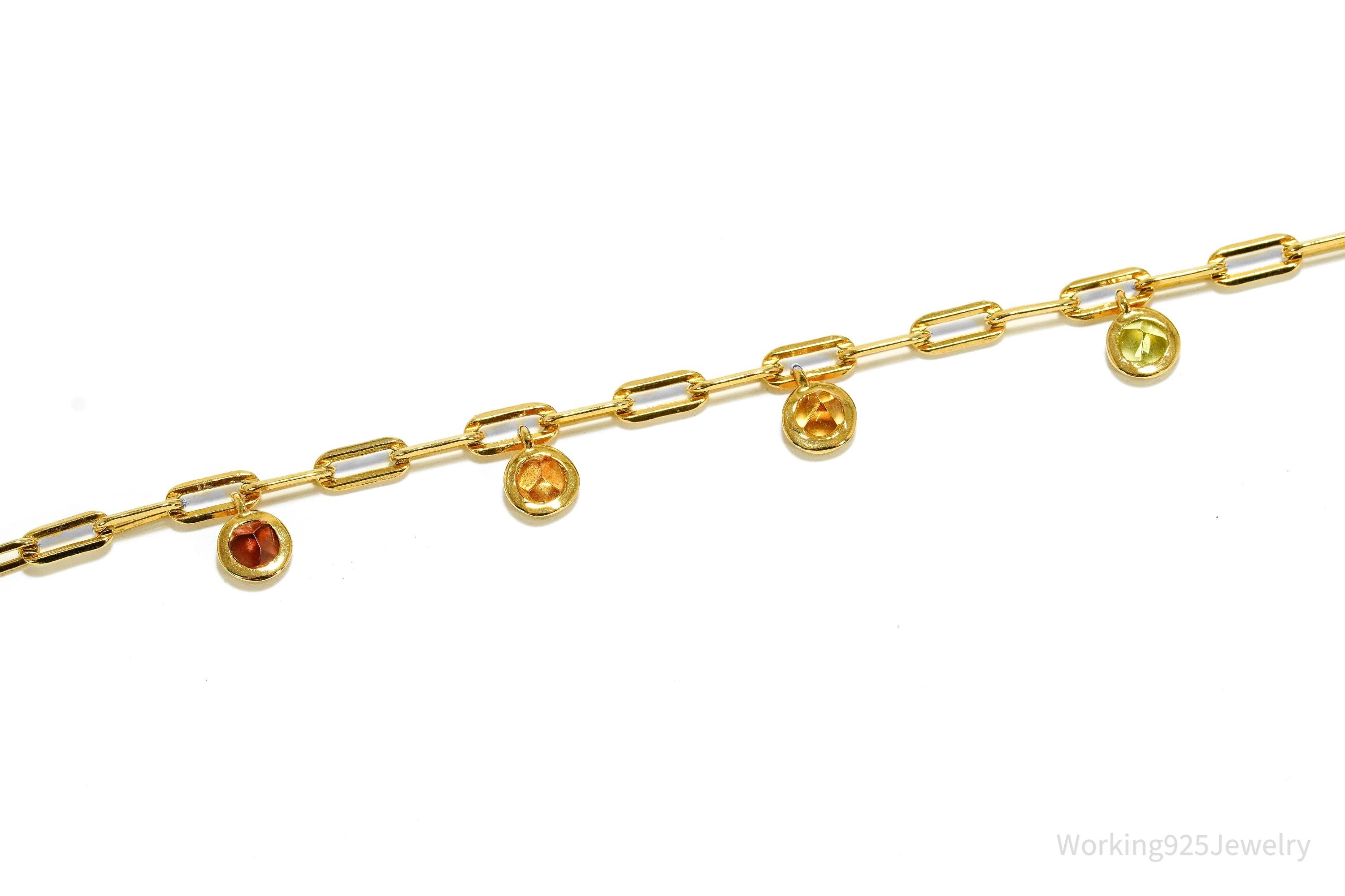 GEMX Multi Gemstone 18K Yellow Gold Vermeil Sterling Silver Bracelet - 8 1/8"