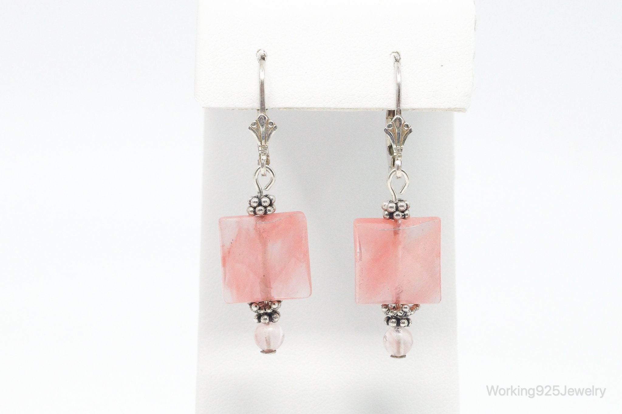 Vintage Quartz Sterling Silver Dangle Earrings