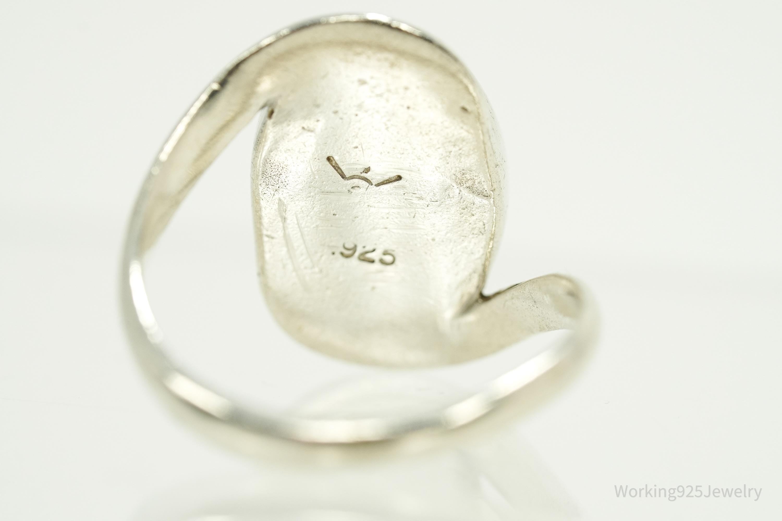 Vintage Blue Larimar Sterling Silver Ring - Size 8