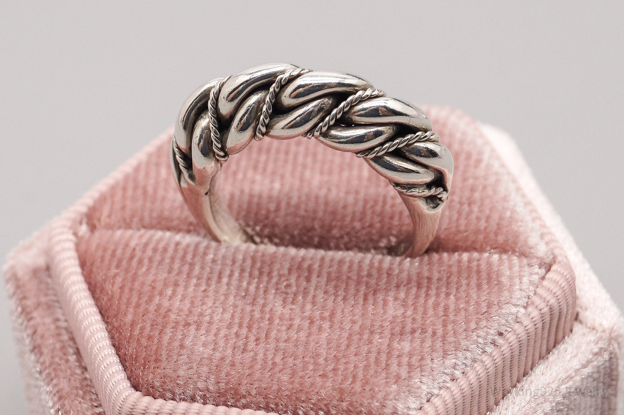 Antique Cable Twist 835 Silver Ring - Size 4.75